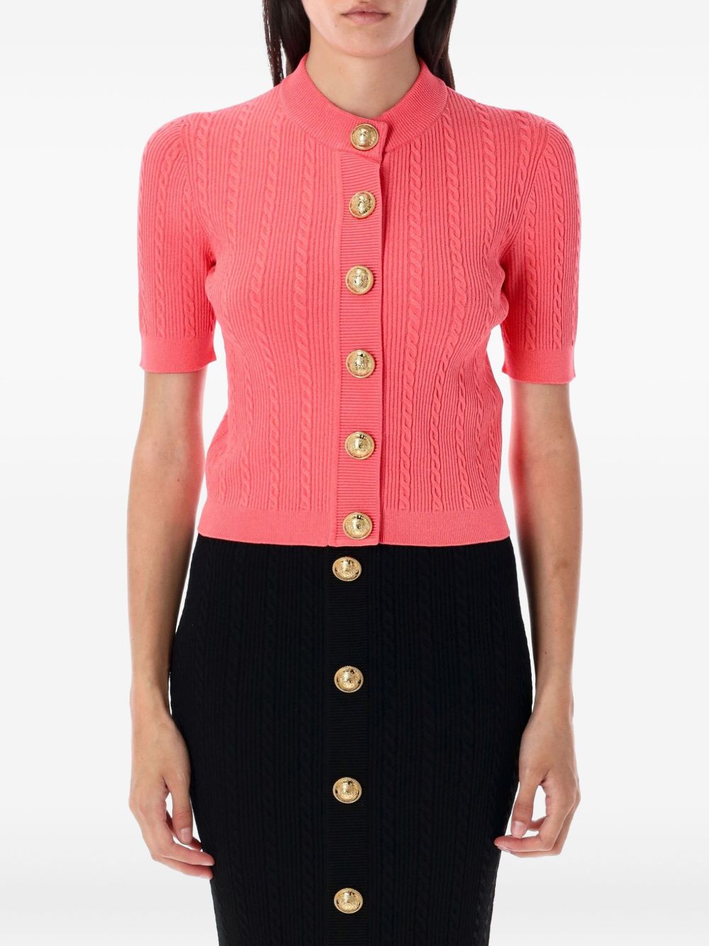 Balmain Cable Knit Buttoned Cardigan Glam Steals