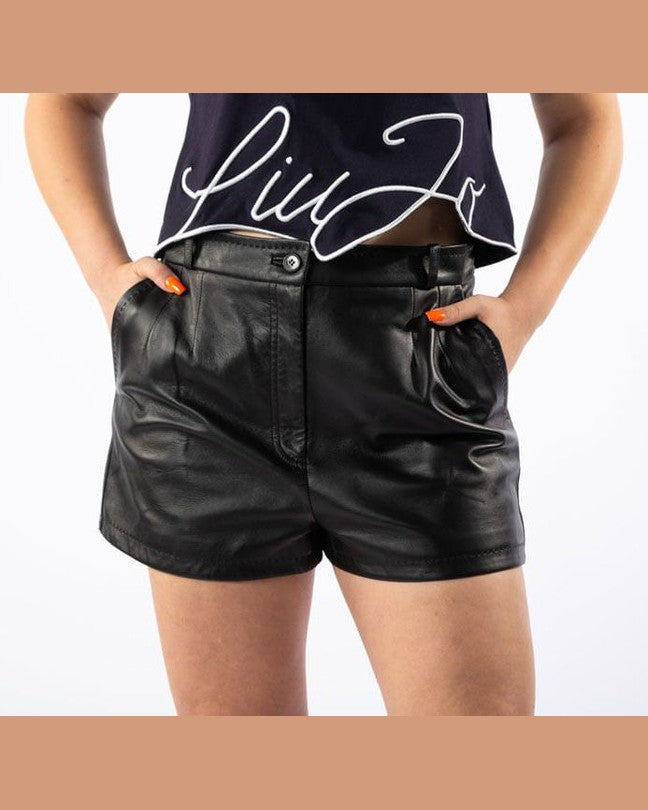 Dolce & Gabbana Black Lambskin Women Short Glam Steals