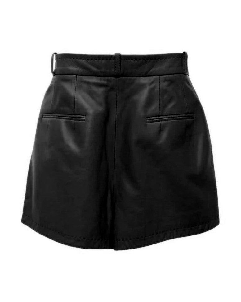 Dolce & Gabbana Black Lambskin Women Short Glam Steals