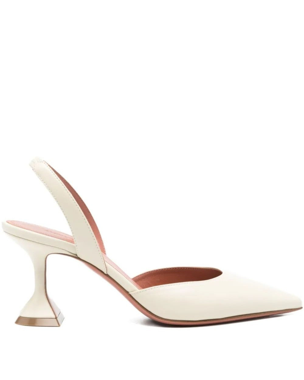 Amina Muaddi White with Heel
