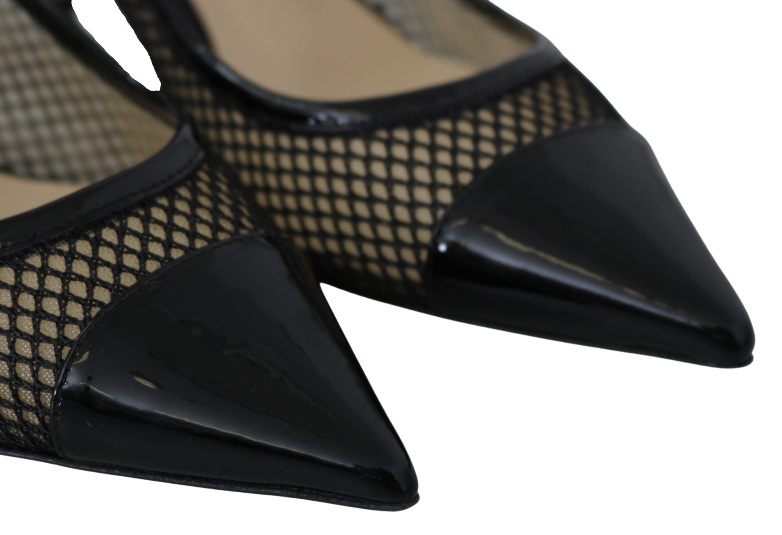 Jimmy Choo Mesh Chic Patent Pointed Pumps