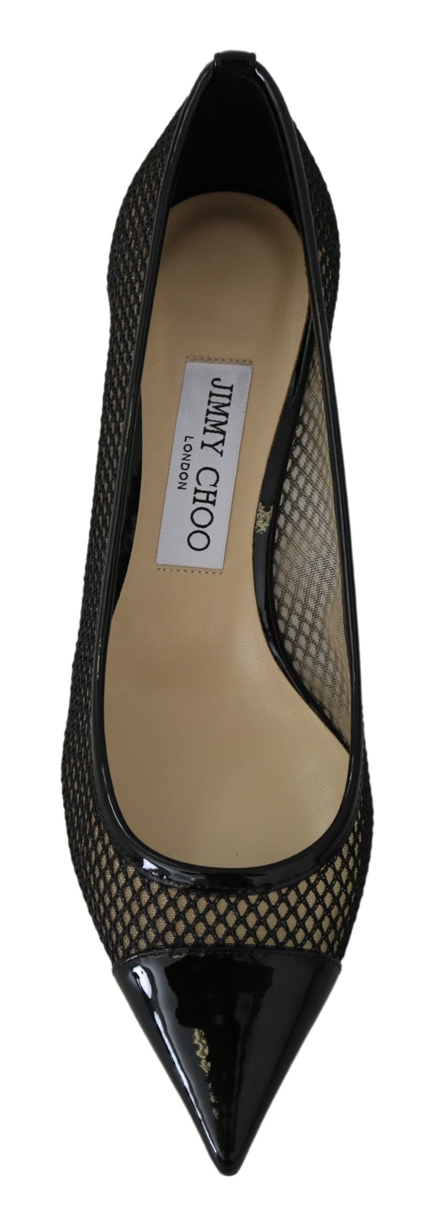 Jimmy Choo Mesh Chic Patent Pointed Pumps