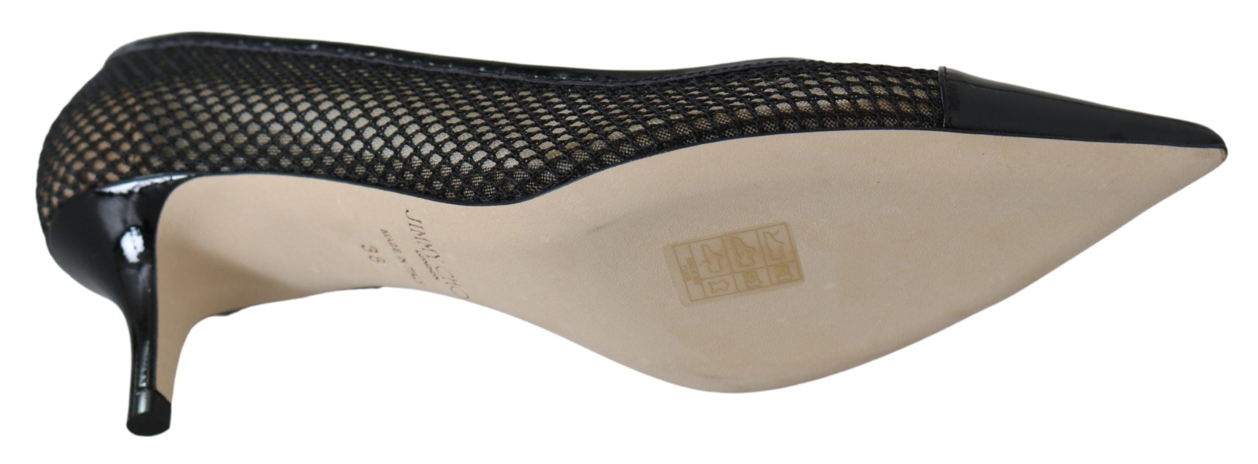 Jimmy Choo Mesh Chic Patent Pointed Pumps