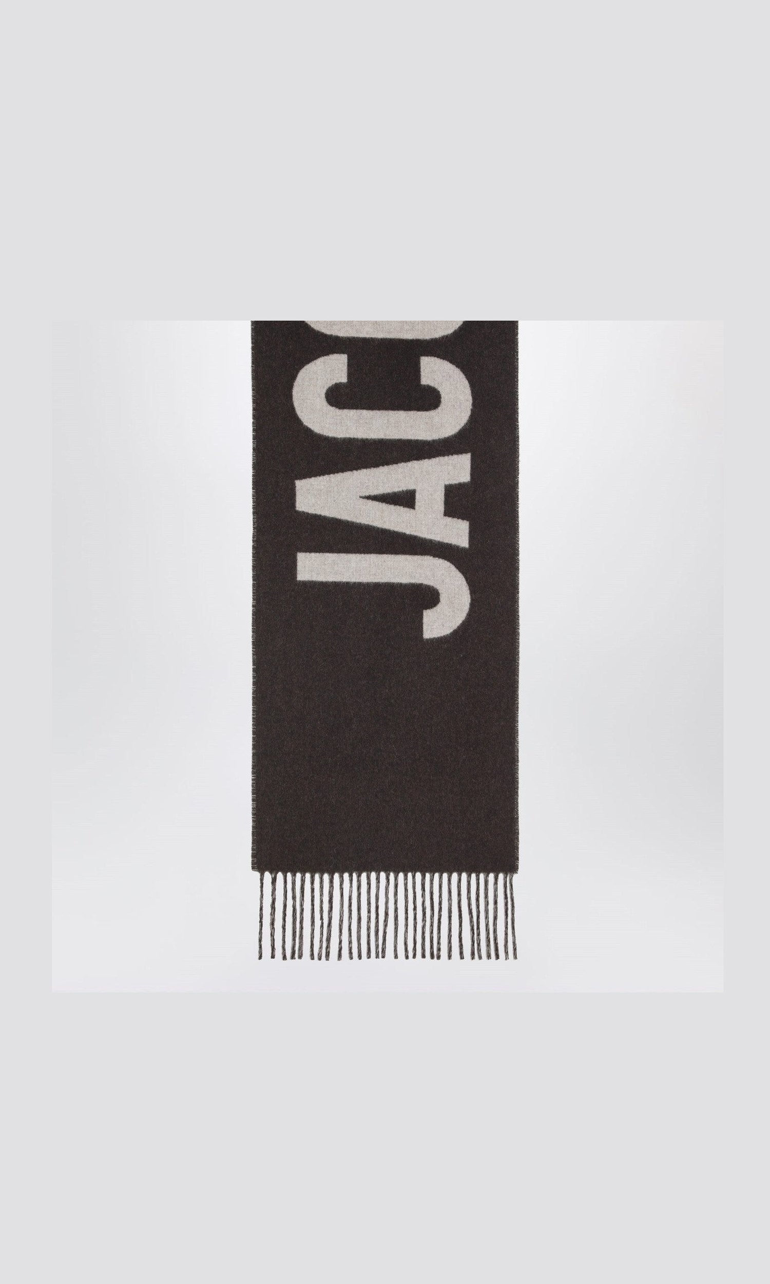 JACQUEMUS Multi-brown wool scarf with logo Glam Steals