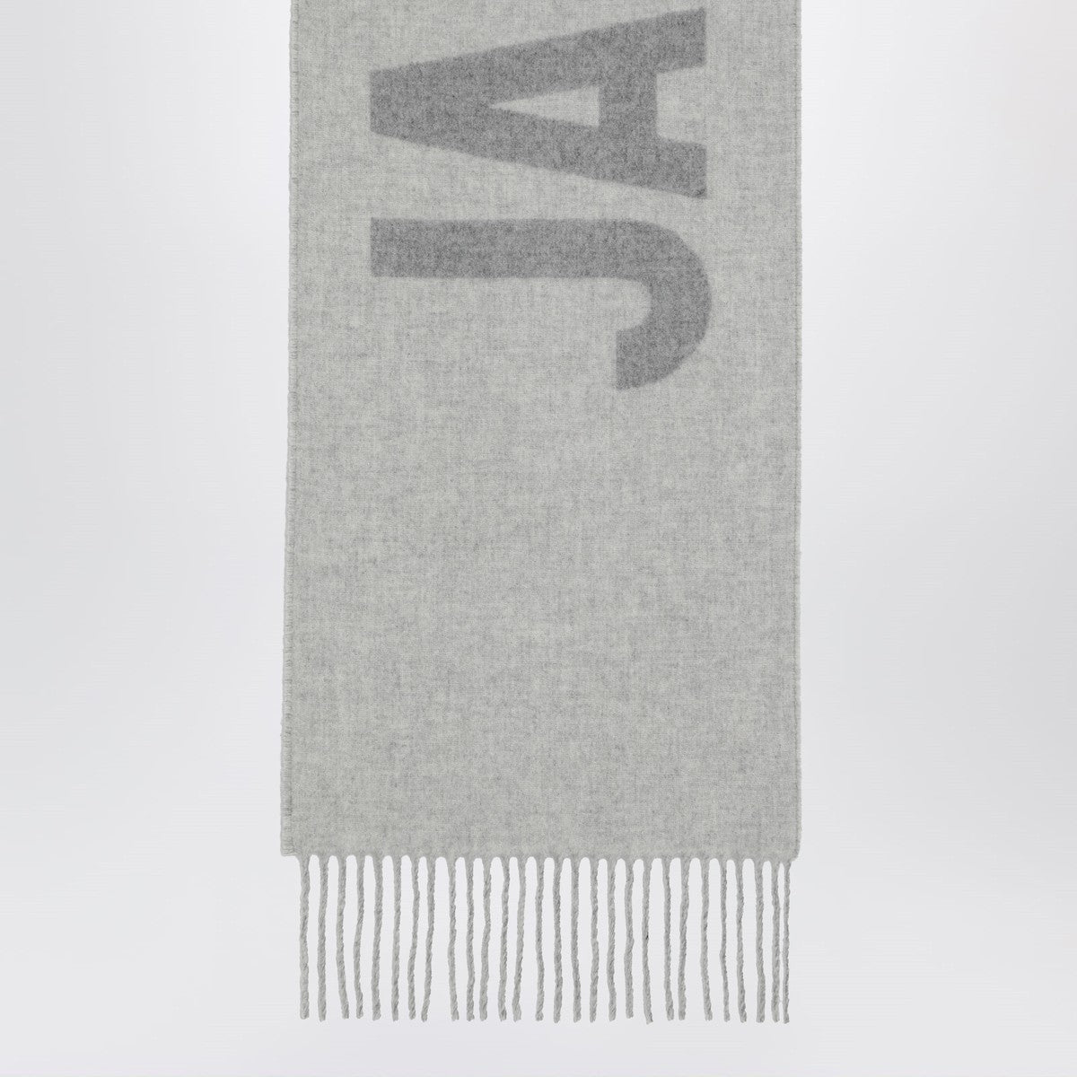 JACQUEMUS Grey wool scarf with logo Glam Steals