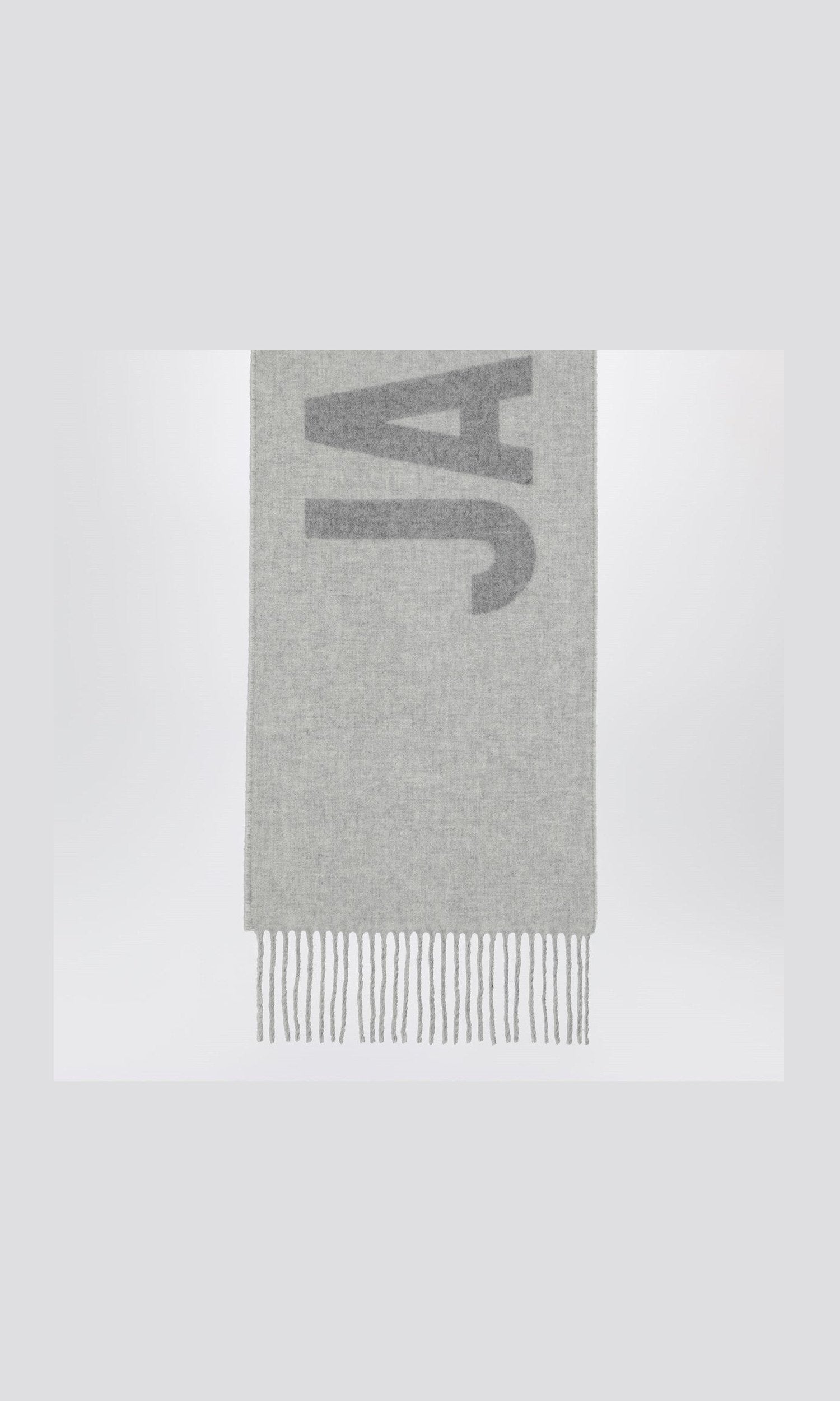 JACQUEMUS Grey wool scarf with logo Glam Steals