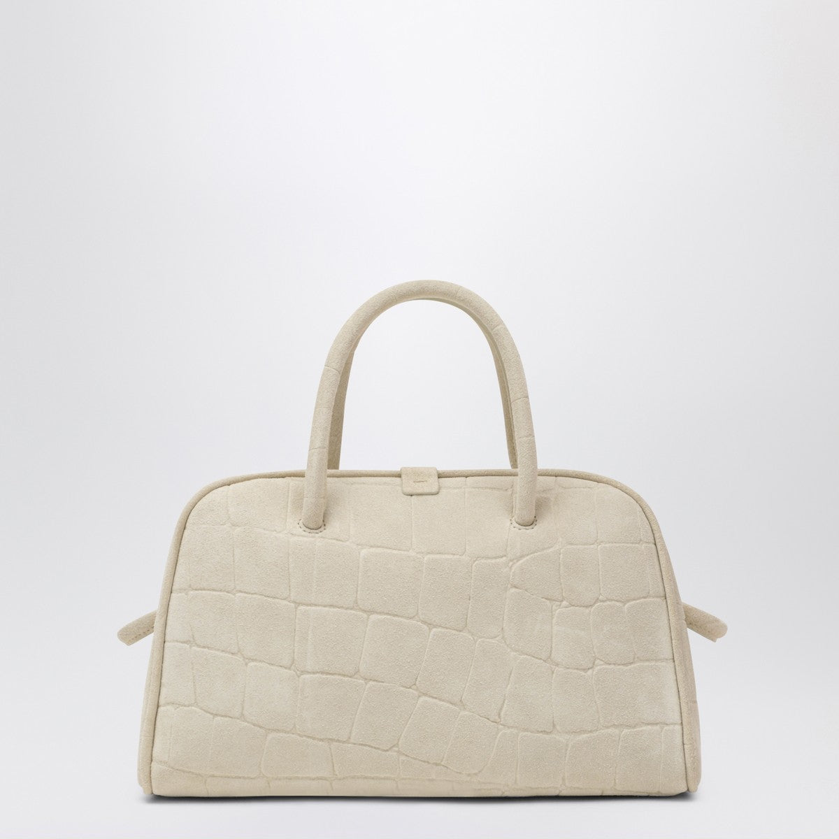 JACQUEMUS Ivory crocodile effect leather travel bag Glam Steals