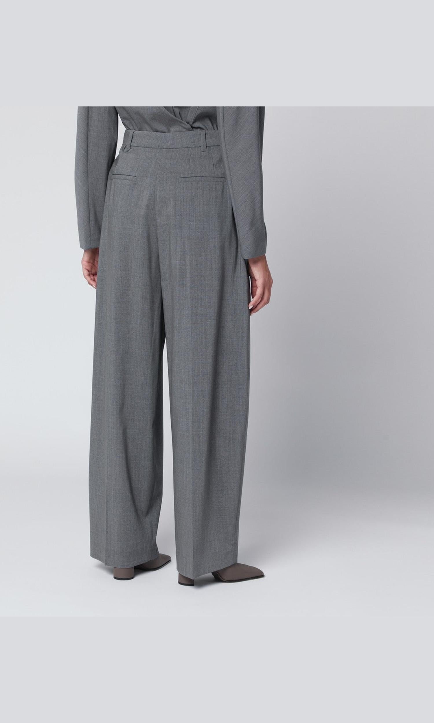 JACQUEMUS Grey pleated wool trousers Glam Steals