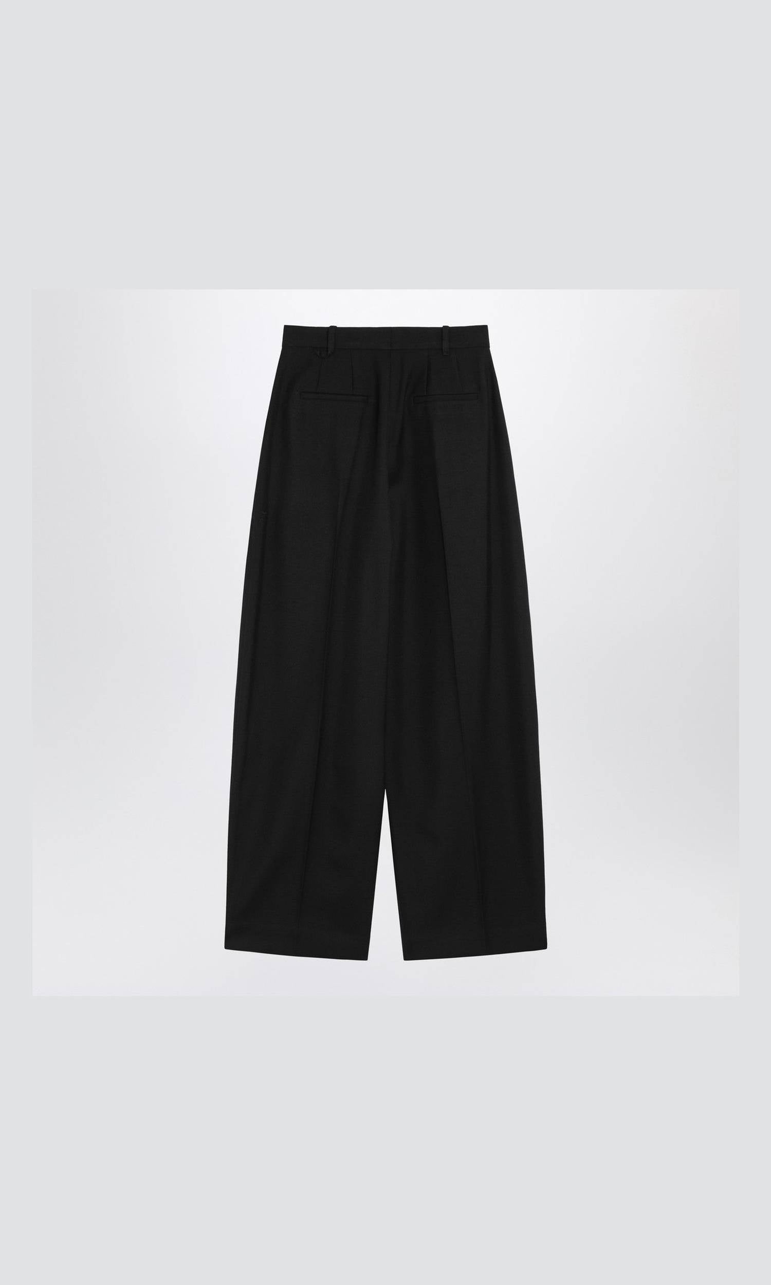 JACQUEMUS Black wide pleated trousers Glam Steals