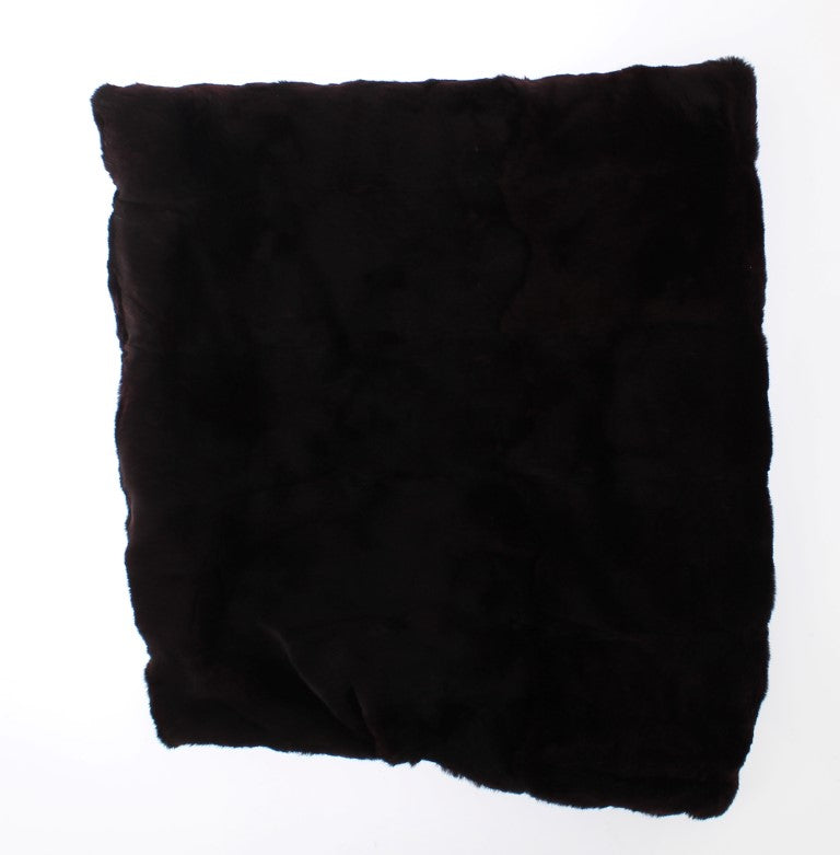 Dolce & Gabbana Exclusive Weasel Fur Hooded Purple Scarf
