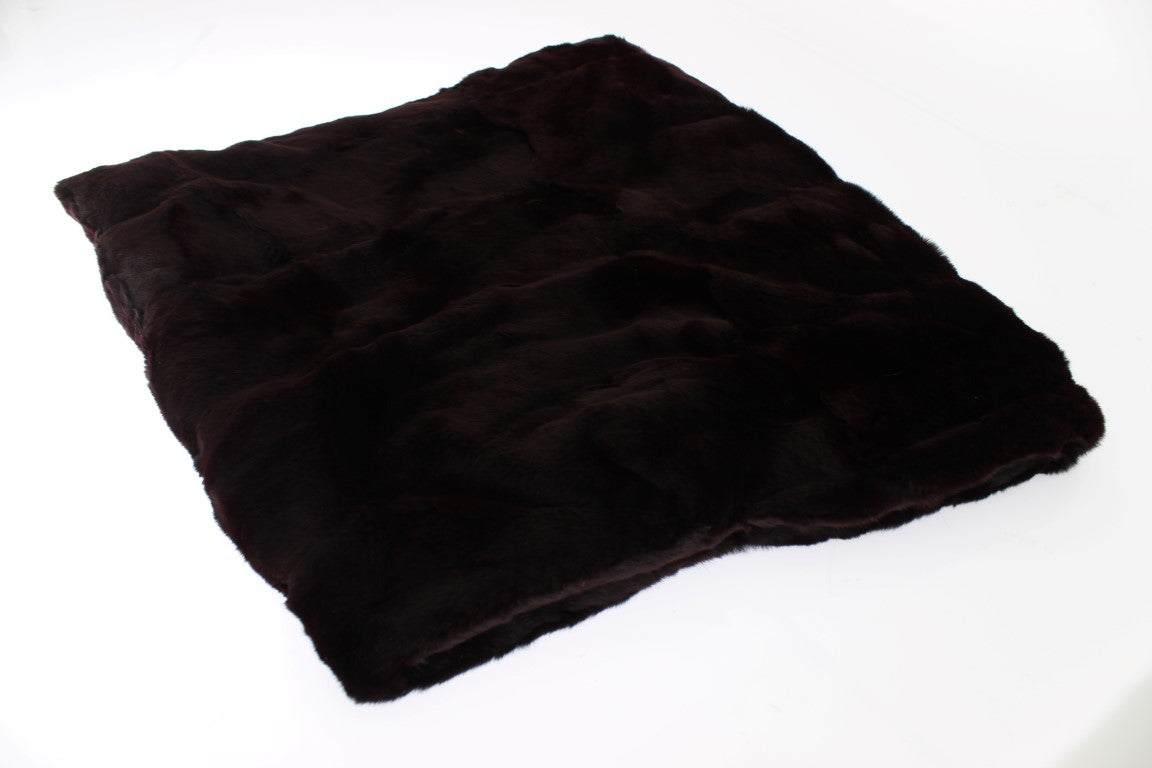 Dolce & Gabbana Exclusive Weasel Fur Hooded Purple Scarf