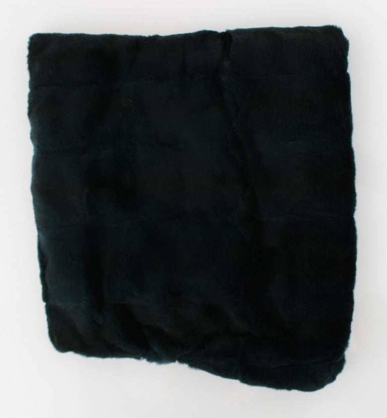 Dolce & Gabbana Exclusive Weasel Fur Hooded Green Scarf