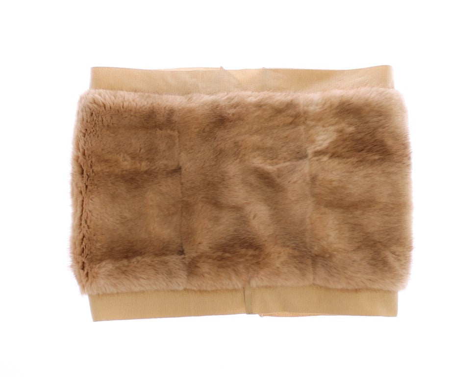 Dolce & Gabbana Exclusive Mink Fur Scarf Beige Wrap