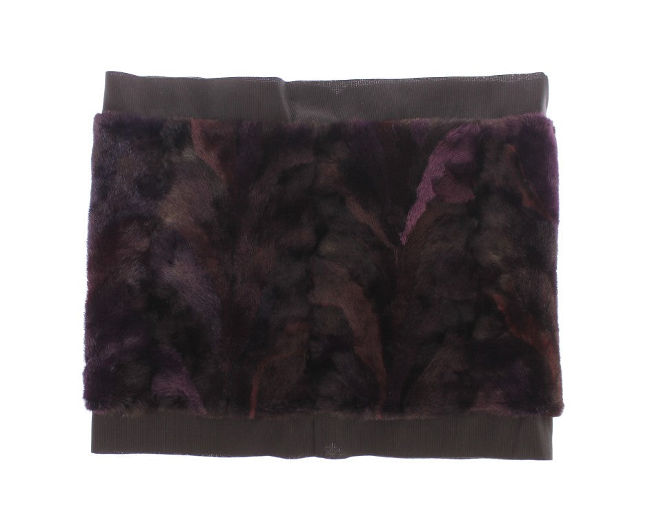 Dolce & Gabbana Exquisite Mink Fur Scarf Purple Wrap