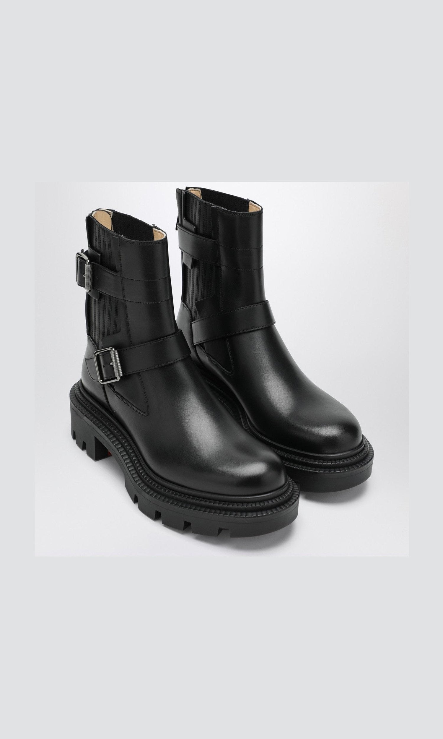 Christian Louboutin Black leather biker boots Glam Steals