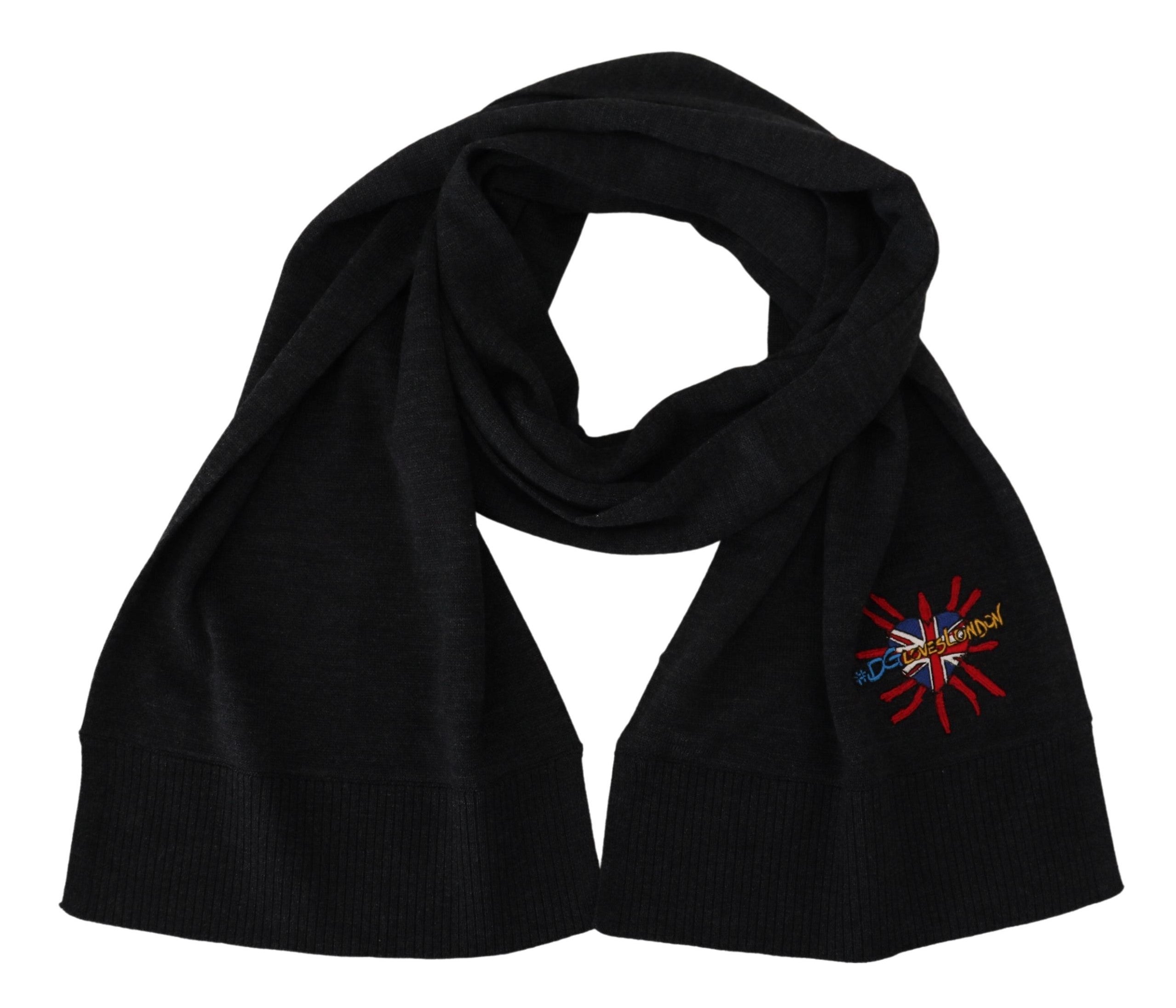 Dolce & Gabbana Elegant Wool Scarf Black Wrap