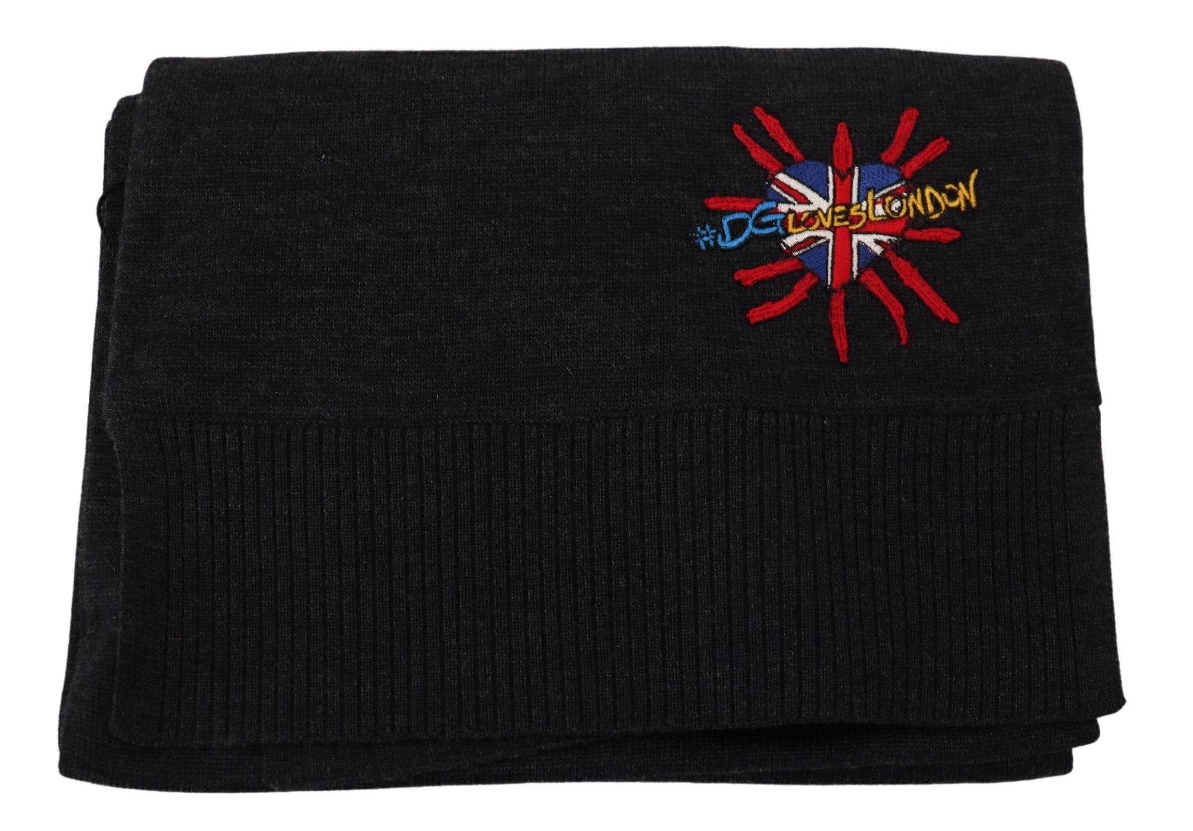 Dolce & Gabbana Elegant Wool Scarf Black Wrap