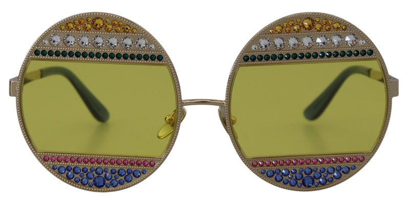 Dolce & Gabbana Gold Oval Metal Crystals Shades Sunglasses Glam Steals