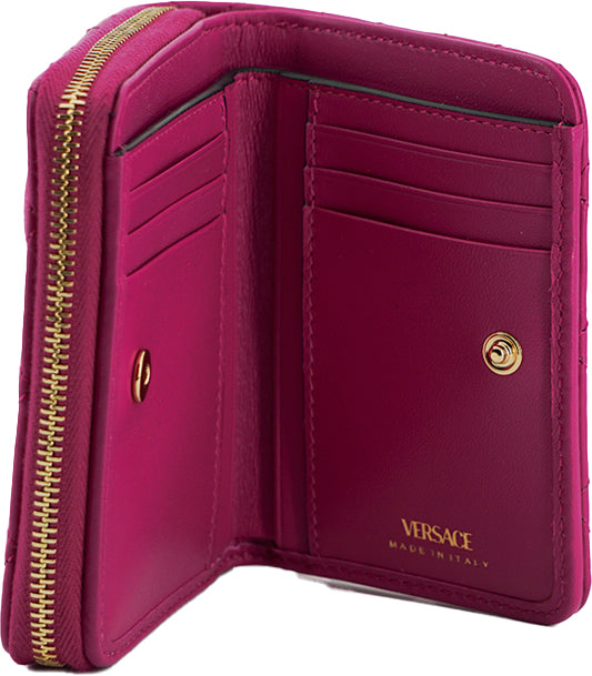 Versace Elegant Quilted Leather Purple Wallet