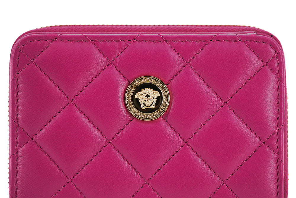 Versace Elegant Quilted Leather Purple Wallet
