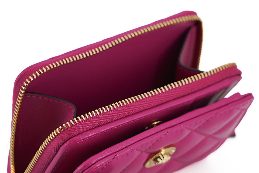 Versace Elegant Quilted Leather Purple Wallet
