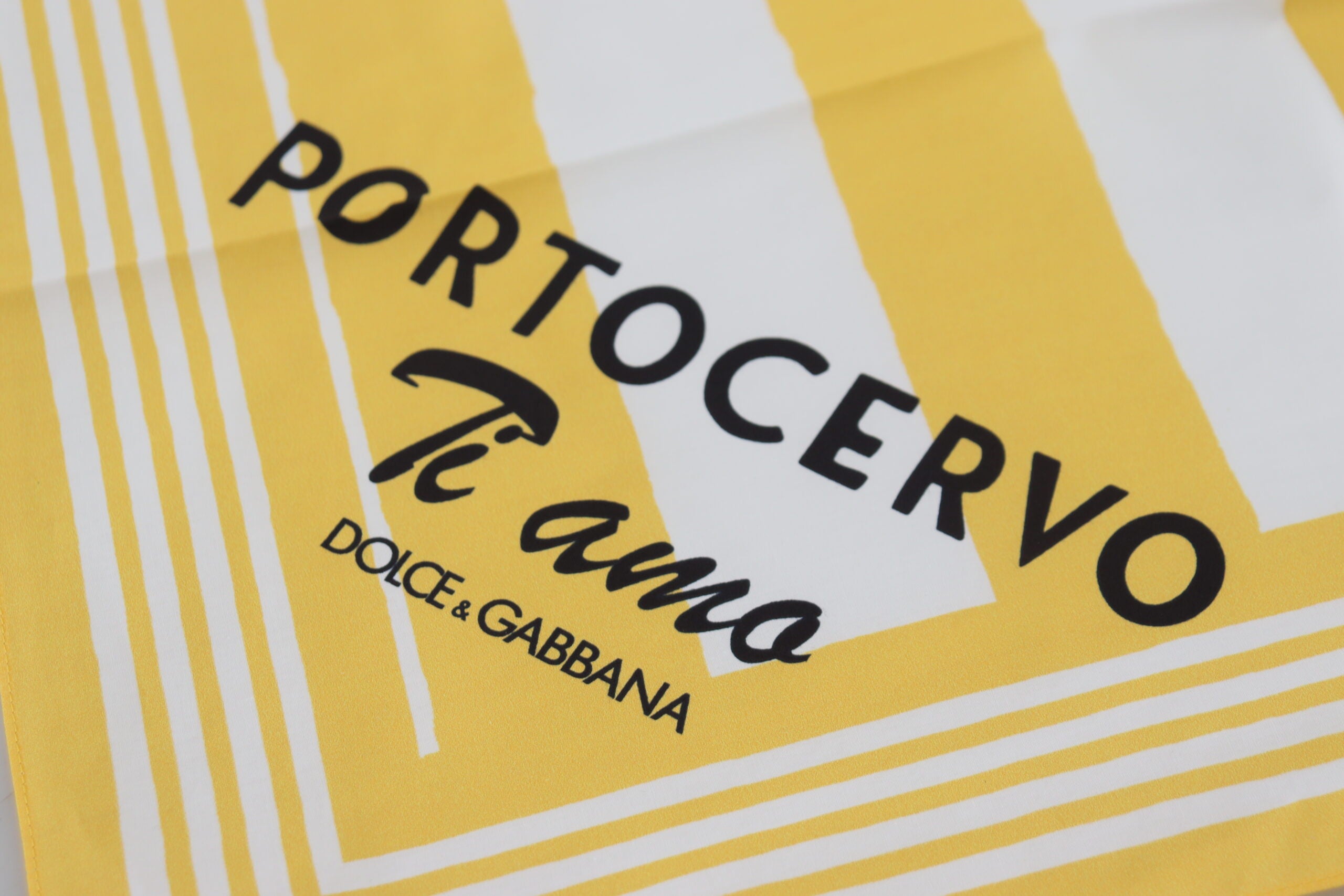 Dolce & Gabbana Elegant Cotton Square Yellow Scarf