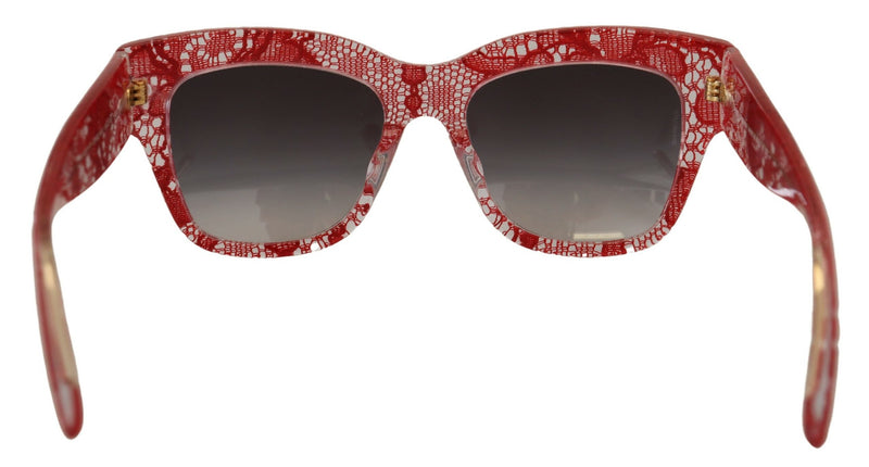 Dolce & Gabbana Red Acetate Rectangle Sunglasses Glam Steals