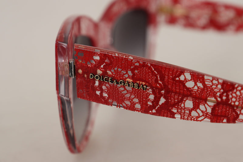 Dolce & Gabbana Red Acetate Rectangle Sunglasses Glam Steals