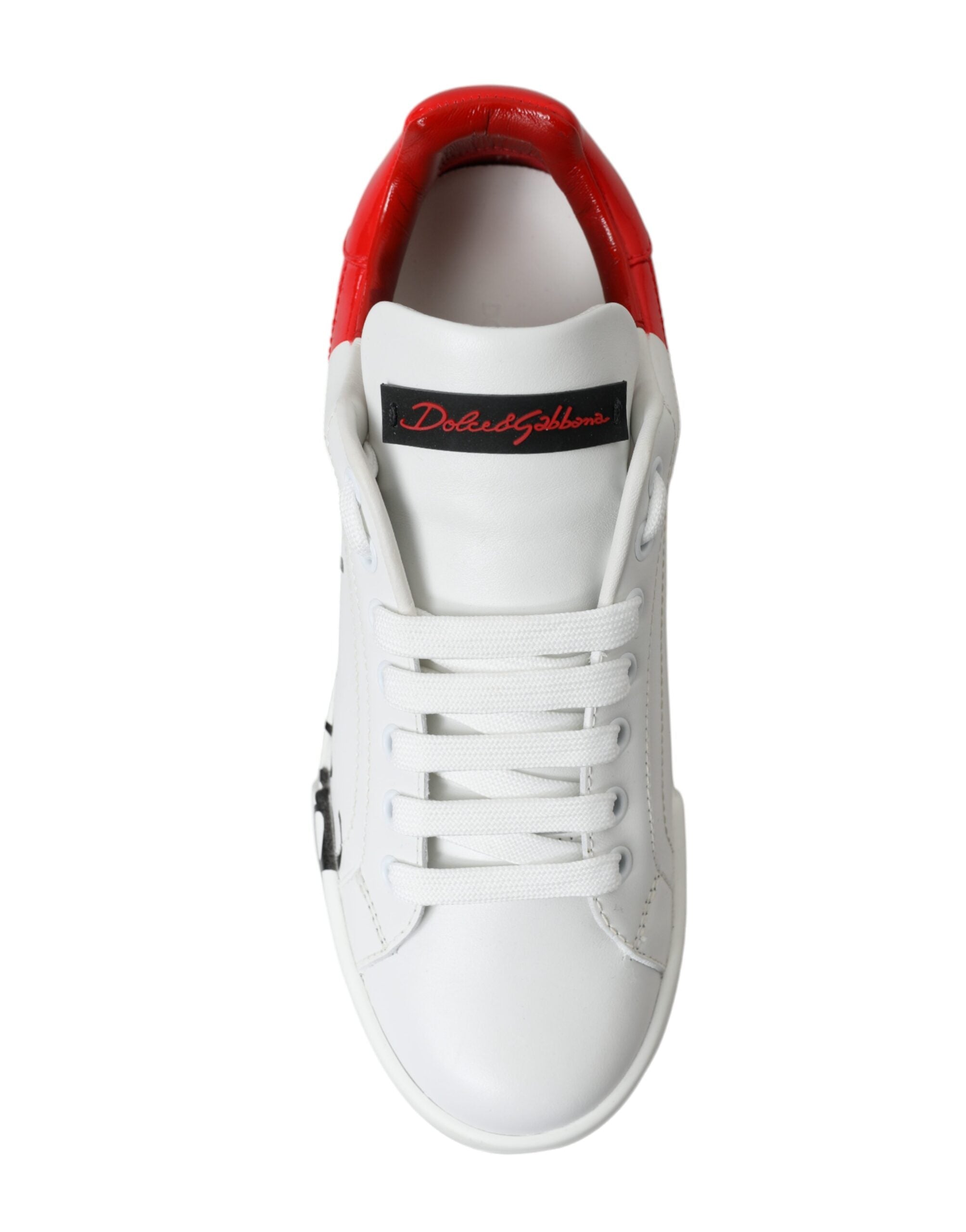 Dolce & Gabbana Elegant Leather Portofino White Sneakers