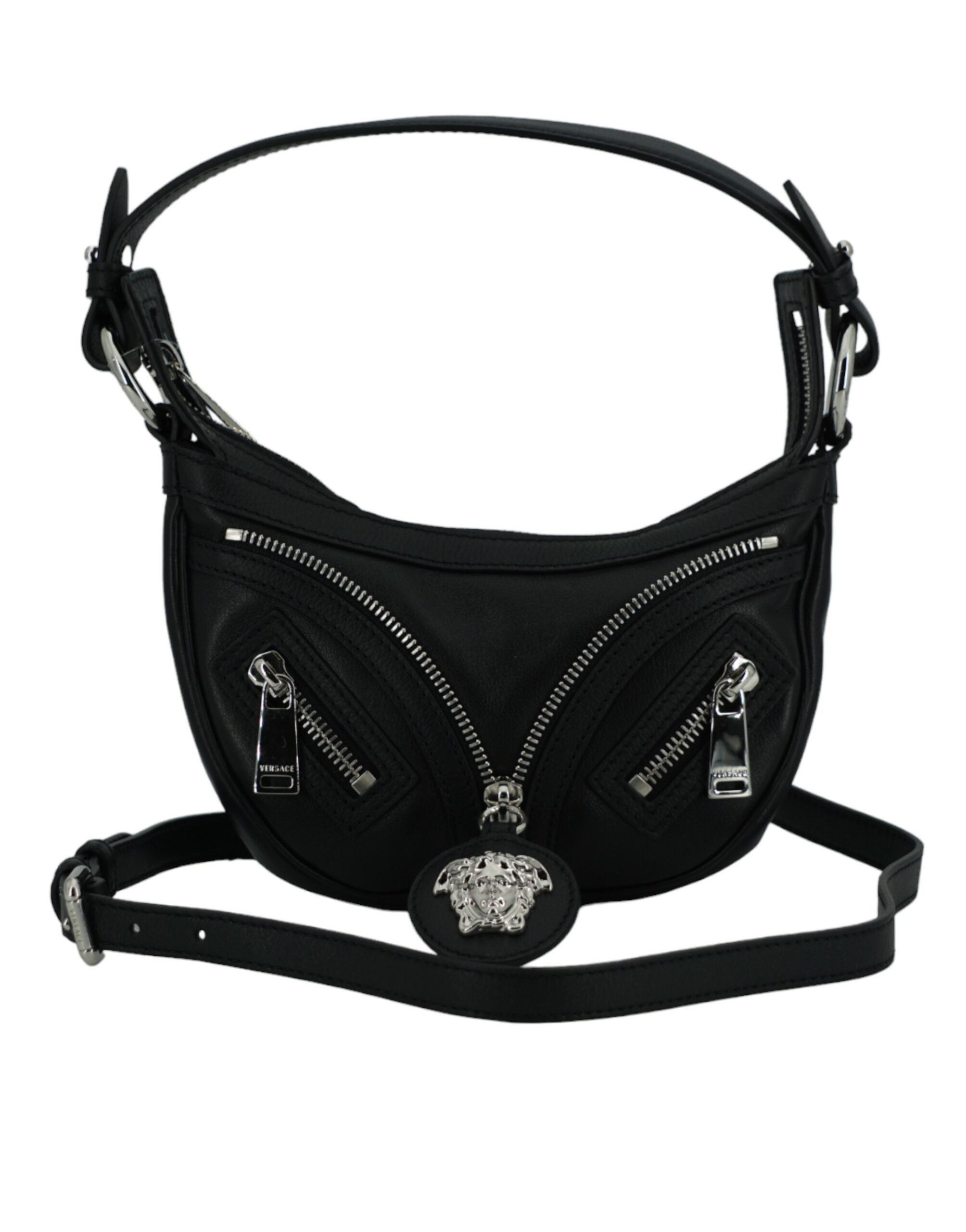 Versace Elegant Mini Hobo Shoulder Black Bag