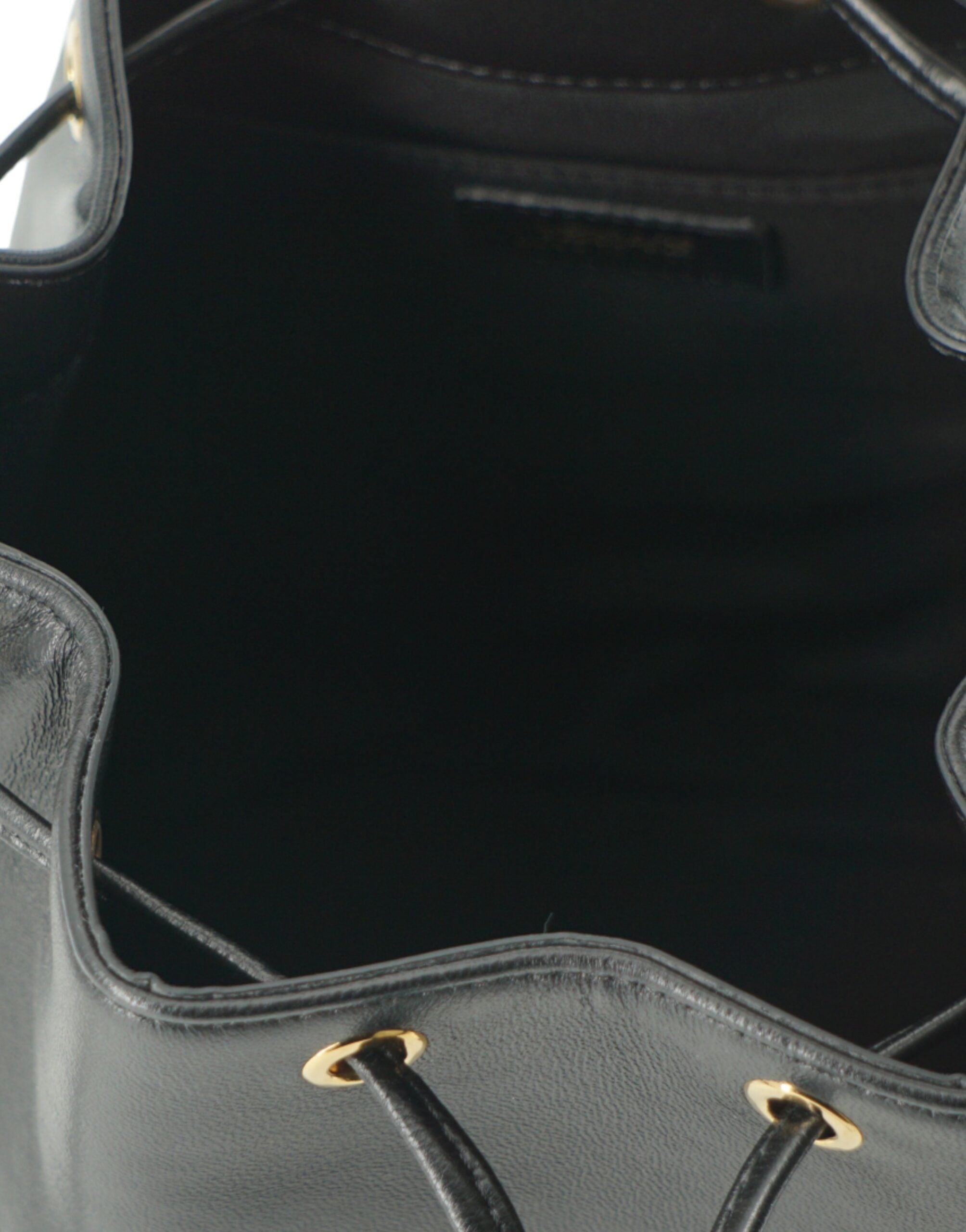 Versace Elegant Leather Medusa Bucket Shoulder Black Bag