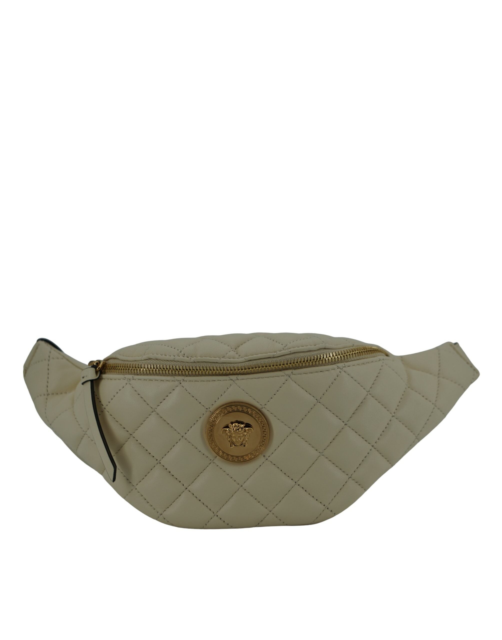 Versace Elegant Lamb Leather Belt White Bag