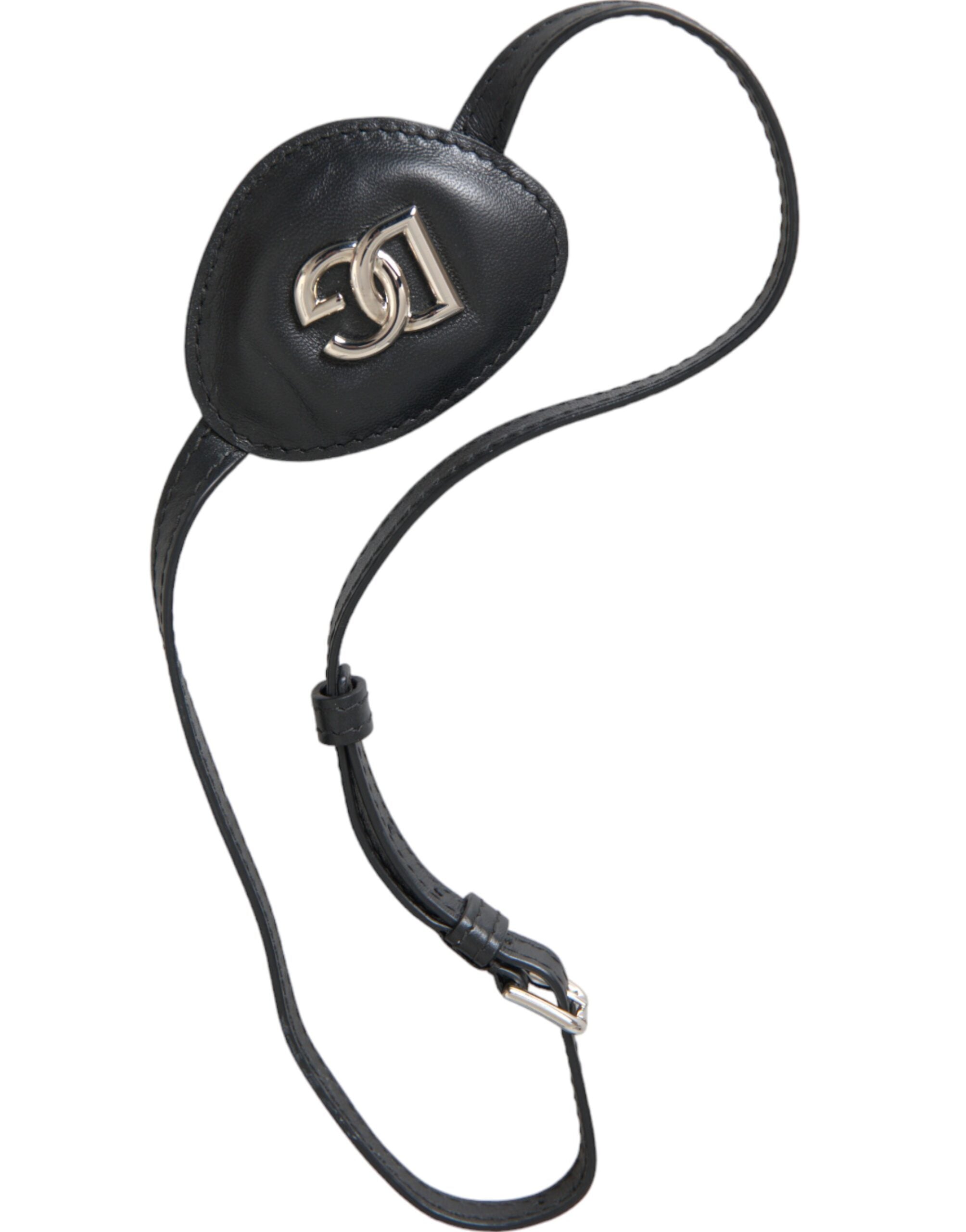 Dolce & Gabbana Calfskin Leather Metal Dg Logo Eye Black Patch