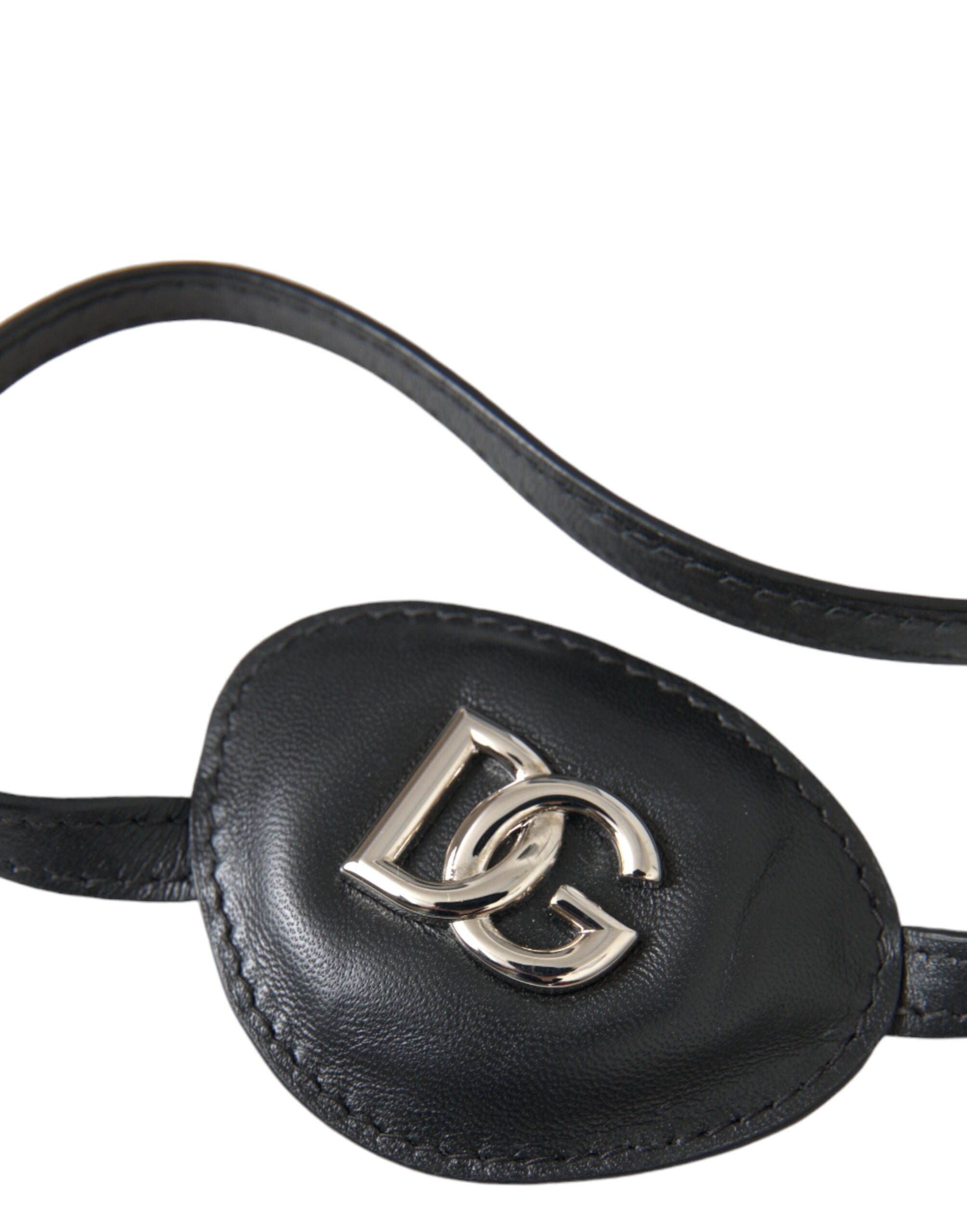 Dolce & Gabbana Calfskin Leather Metal Dg Logo Eye Black Patch