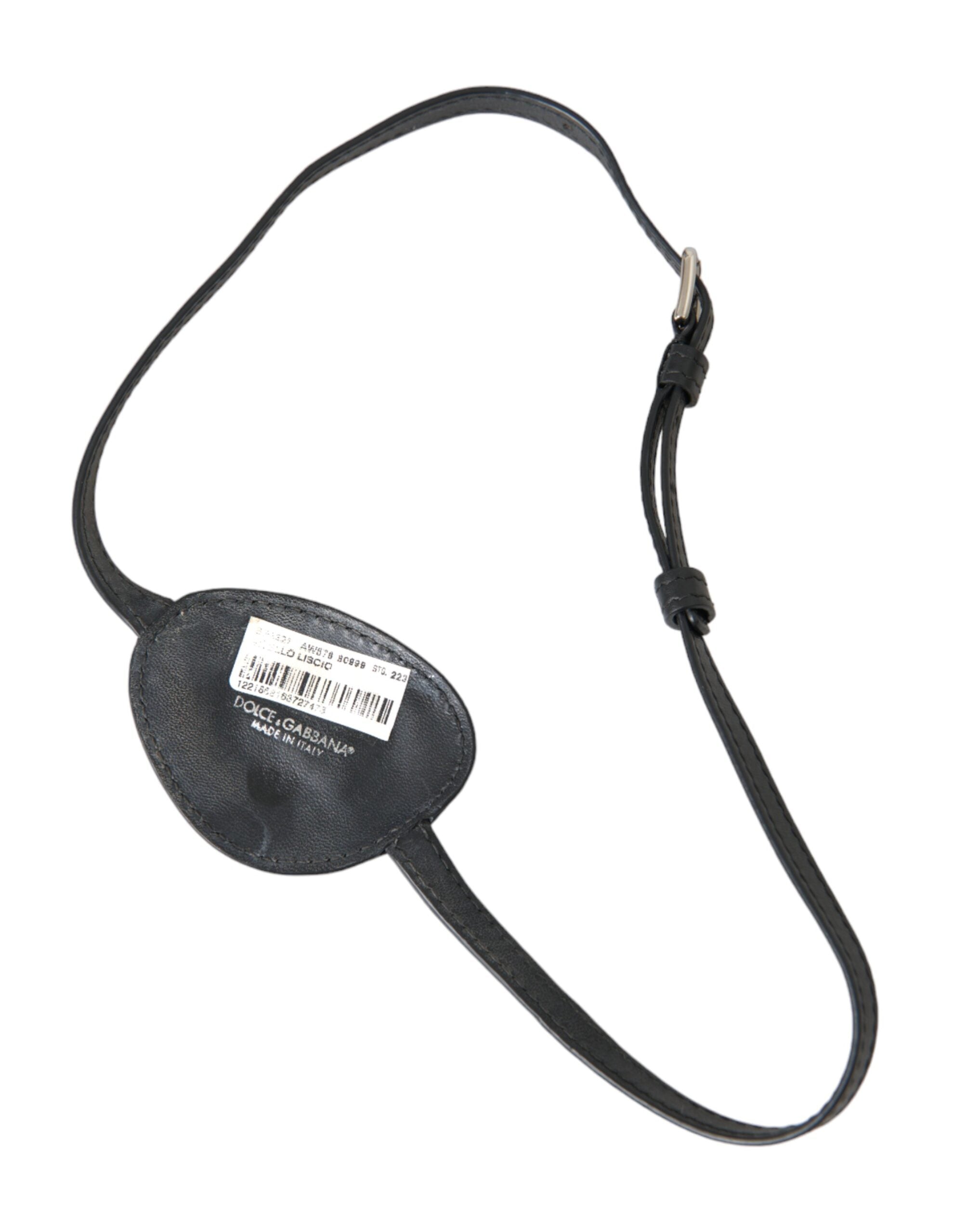 Dolce & Gabbana Calfskin Leather Metal Dg Logo Eye Black Patch