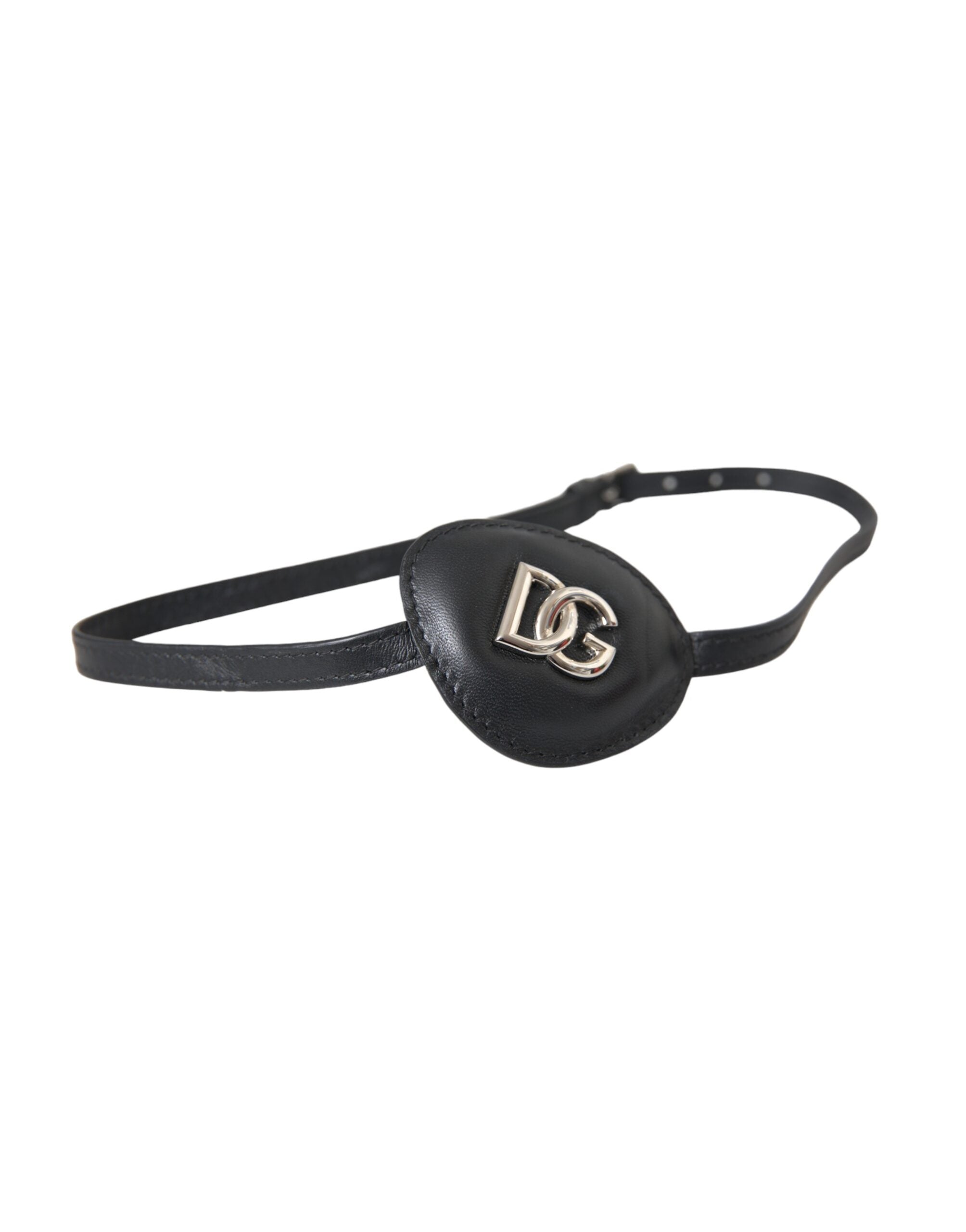 Dolce & Gabbana Calfskin Leather Metal Dg Logo Eye Black Patch