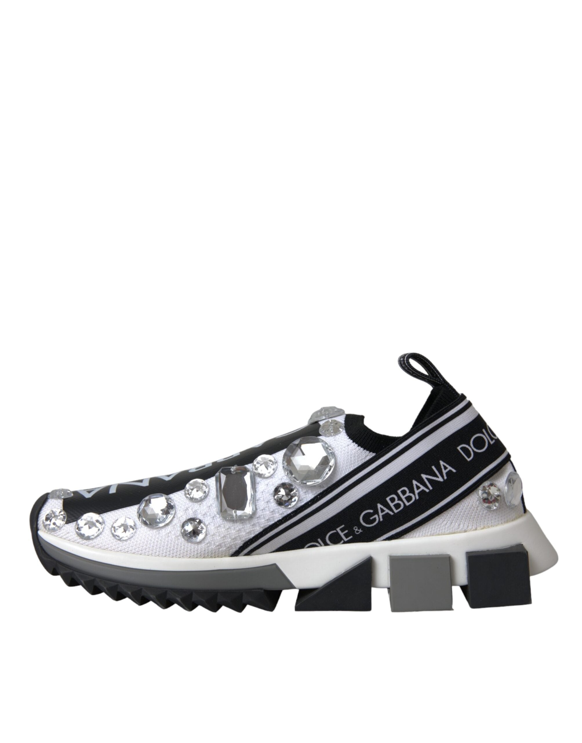 Dolce & Gabbana White Sorrento Crystals Sneakers Shoes Glam Steals