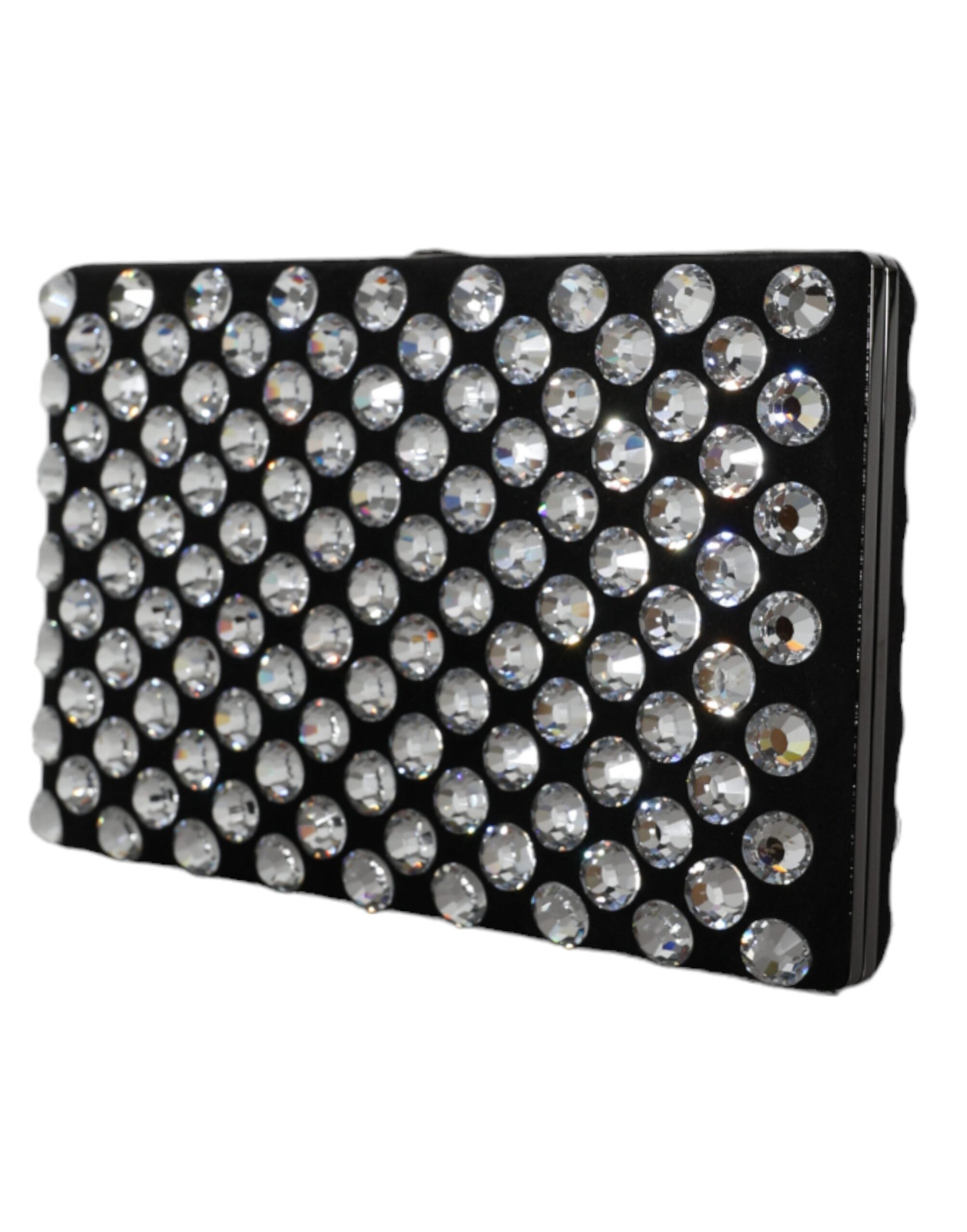 Dolce & Gabbana Velvet Crystal Clutch Evening Party Purse Black Bag