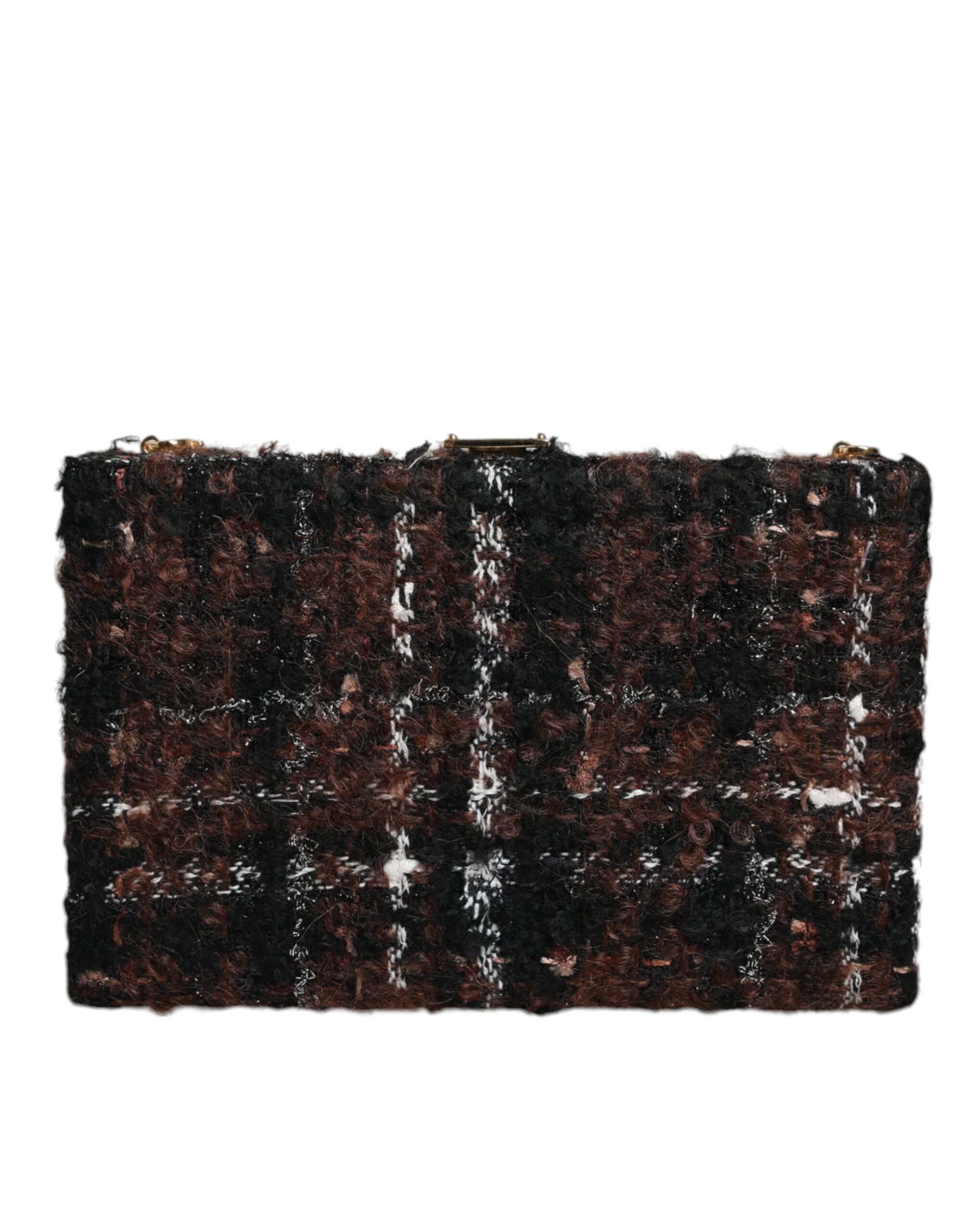Dolce & Gabbana Tweed Floral Clutch Evening Party Purse Crossbody Multicolor Bag