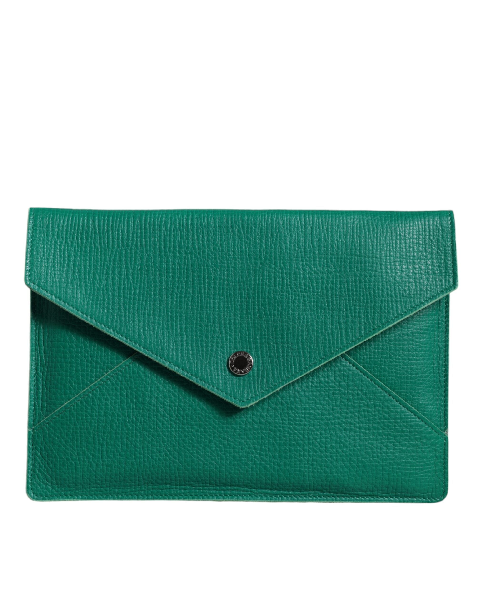 Dolce & Gabbana Leather Handbag Clutch Mini Purse Pouch Tablet Green Case