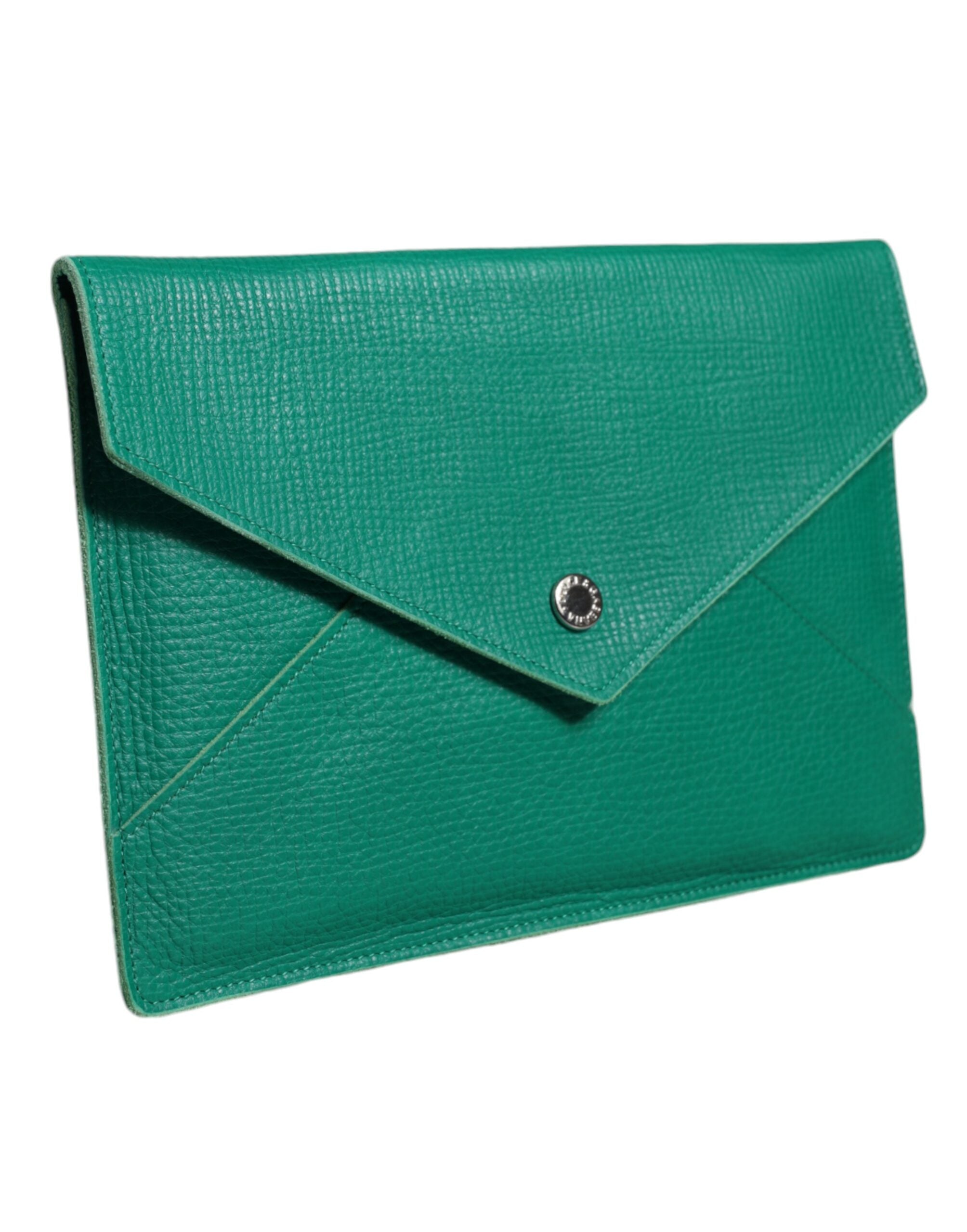 Dolce & Gabbana Leather Handbag Clutch Mini Purse Pouch Tablet Green Case