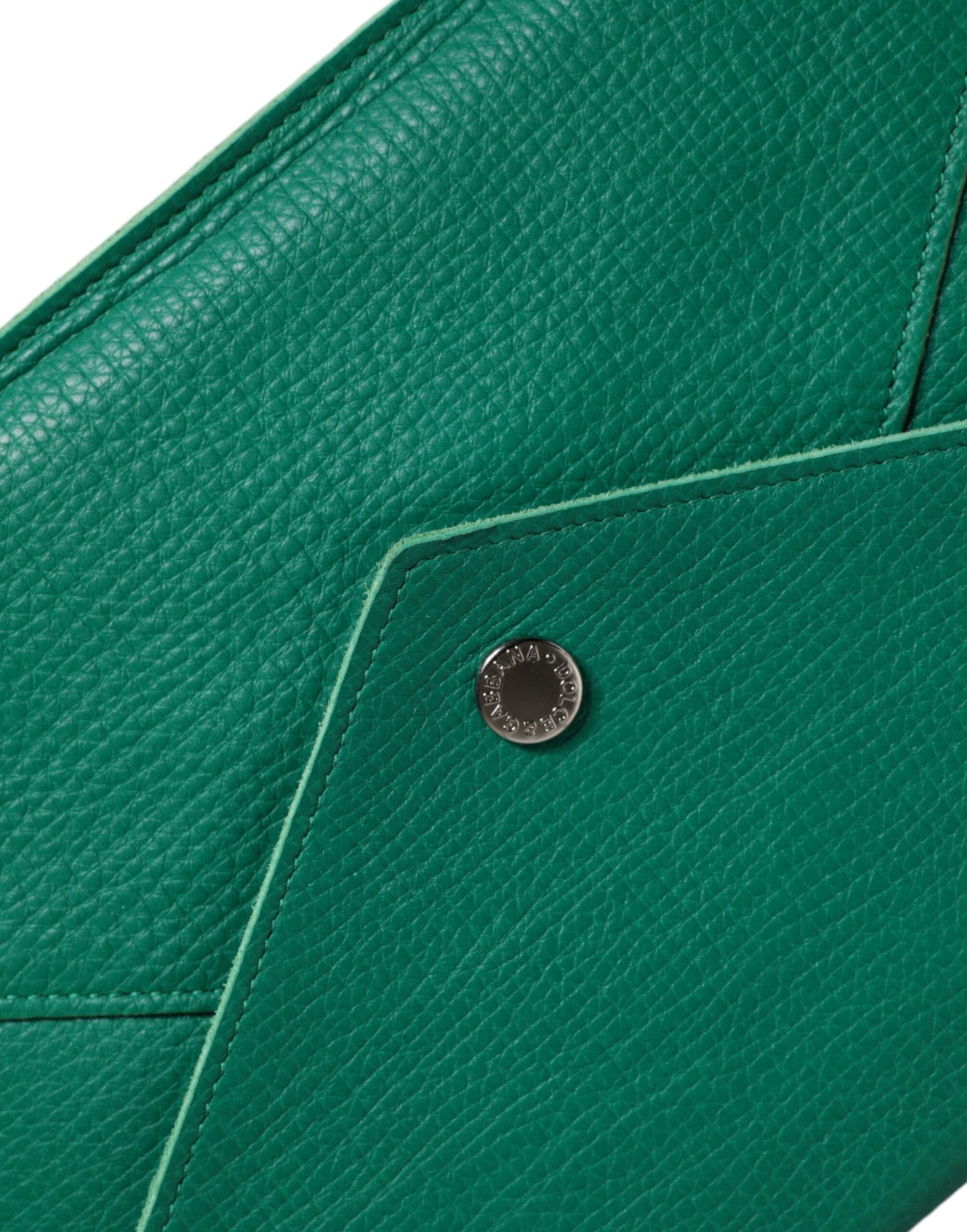 Dolce & Gabbana Leather Handbag Clutch Mini Purse Pouch Tablet Green Case
