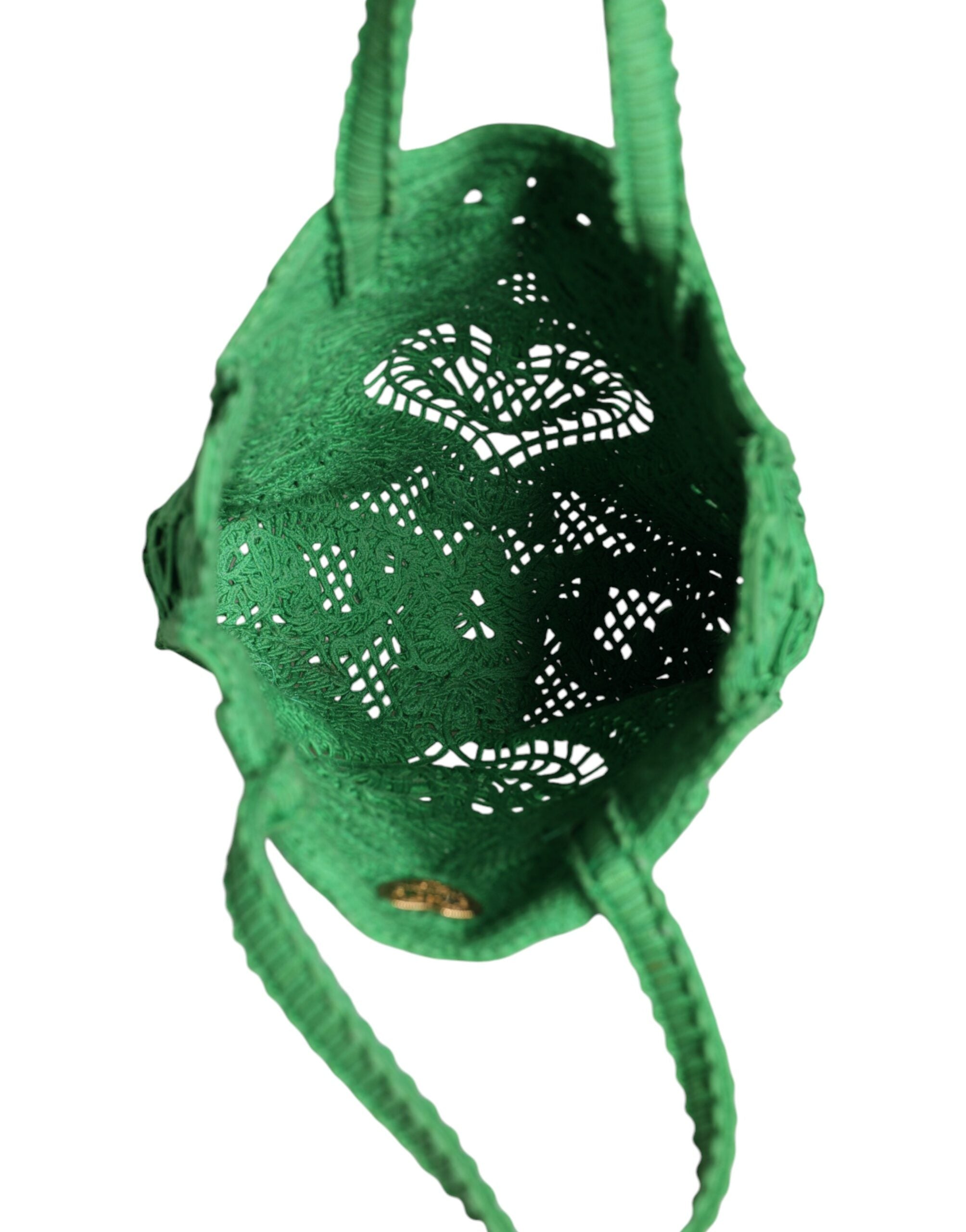 Dolce & Gabbana Small Cordonetto Lace Beatrice Tote Green Bag