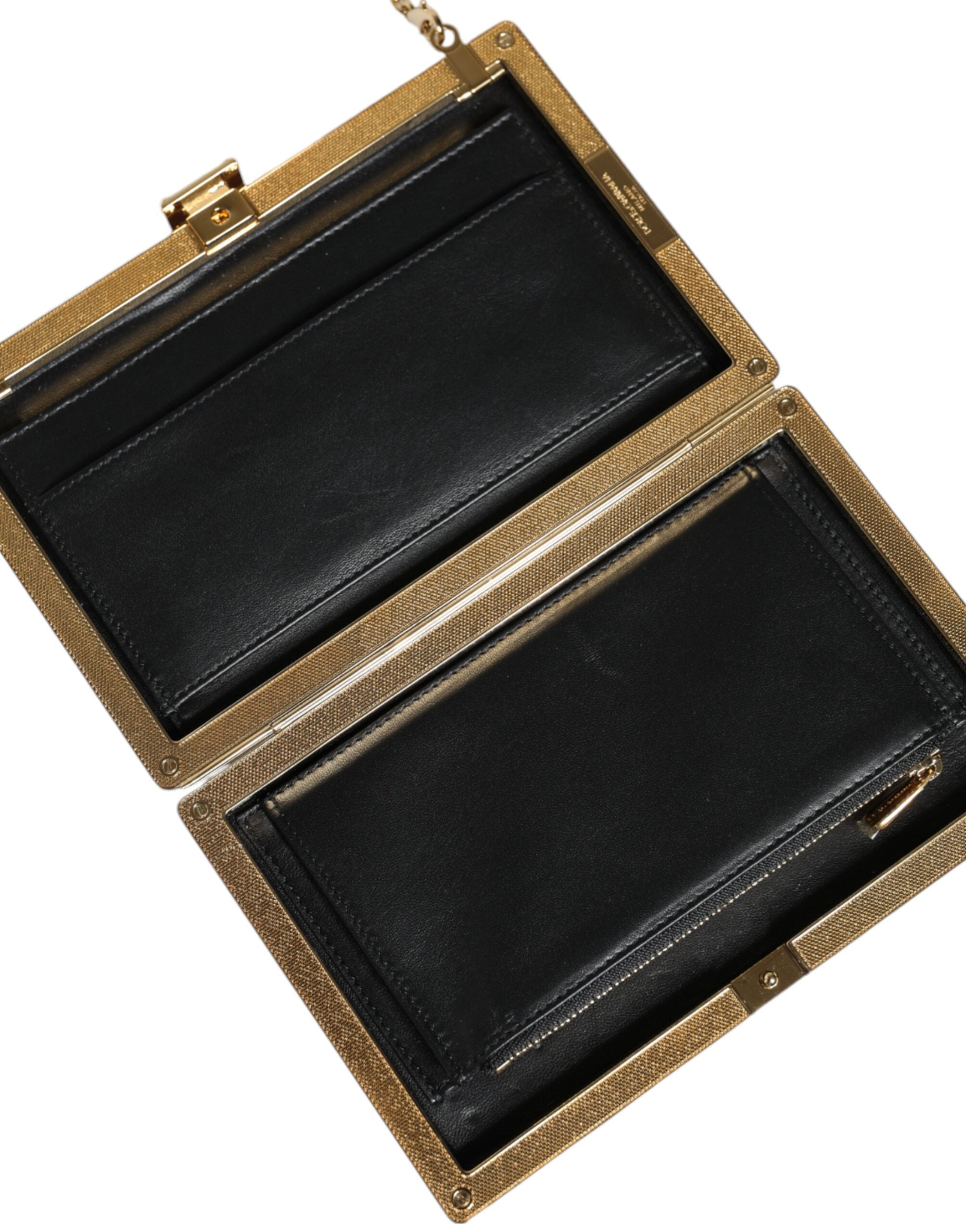 Dolce & Gabbana Leather Clutch Evening Crossbody Maroon Bag