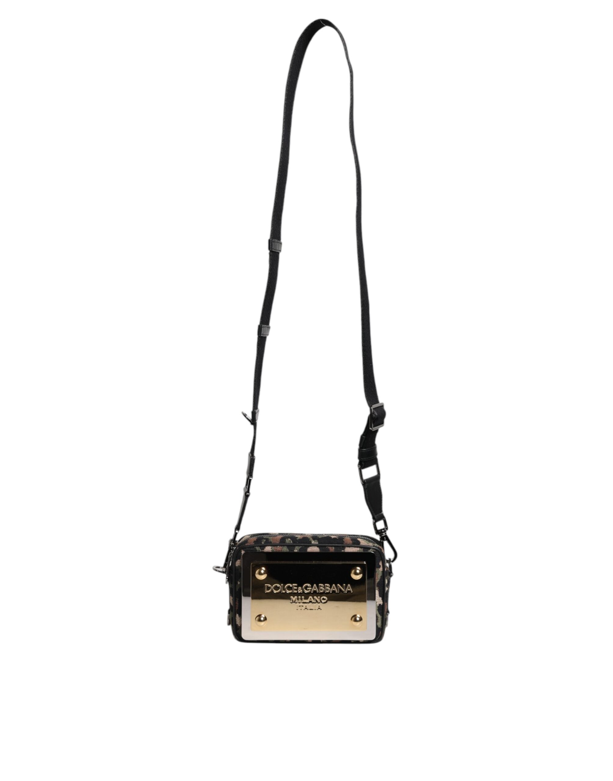 Dolce & Gabbana Leopard Jacquard Dg Logo Crossbody Multicolor Bag