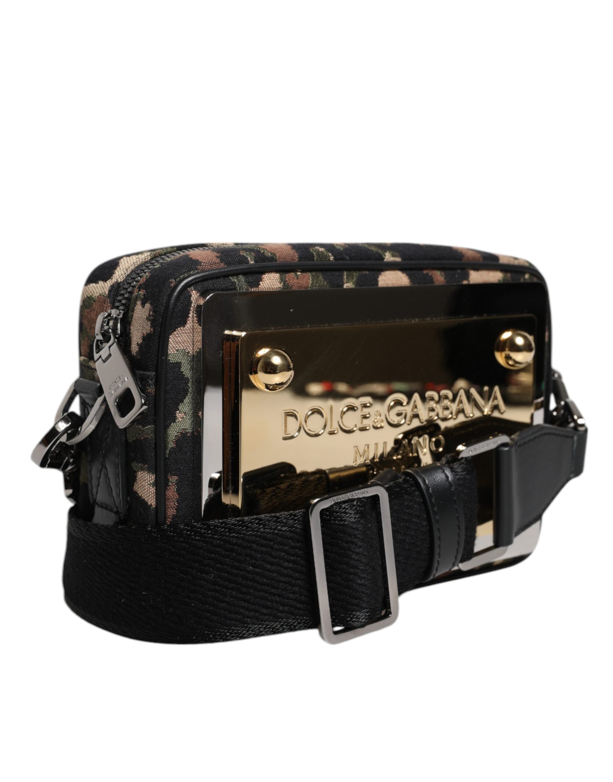 Dolce & Gabbana Leopard Jacquard Dg Logo Crossbody Multicolor Bag