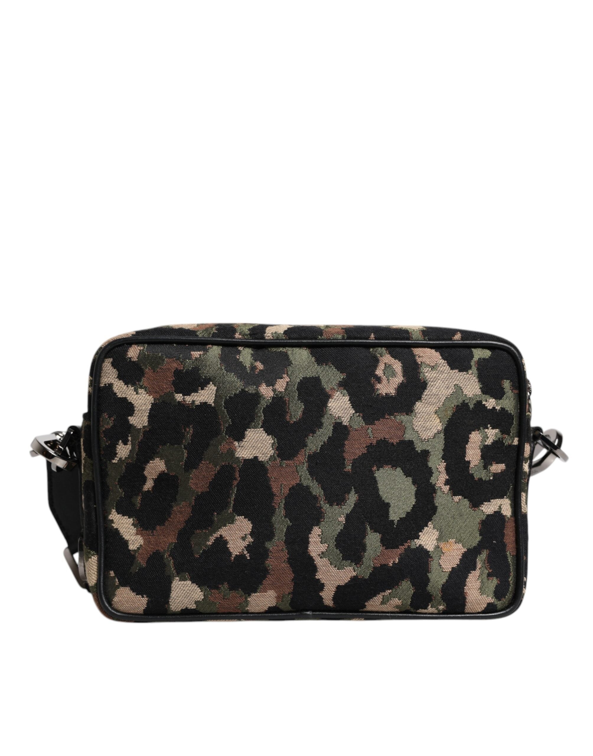 Dolce & Gabbana Leopard Jacquard Dg Logo Crossbody Multicolor Bag