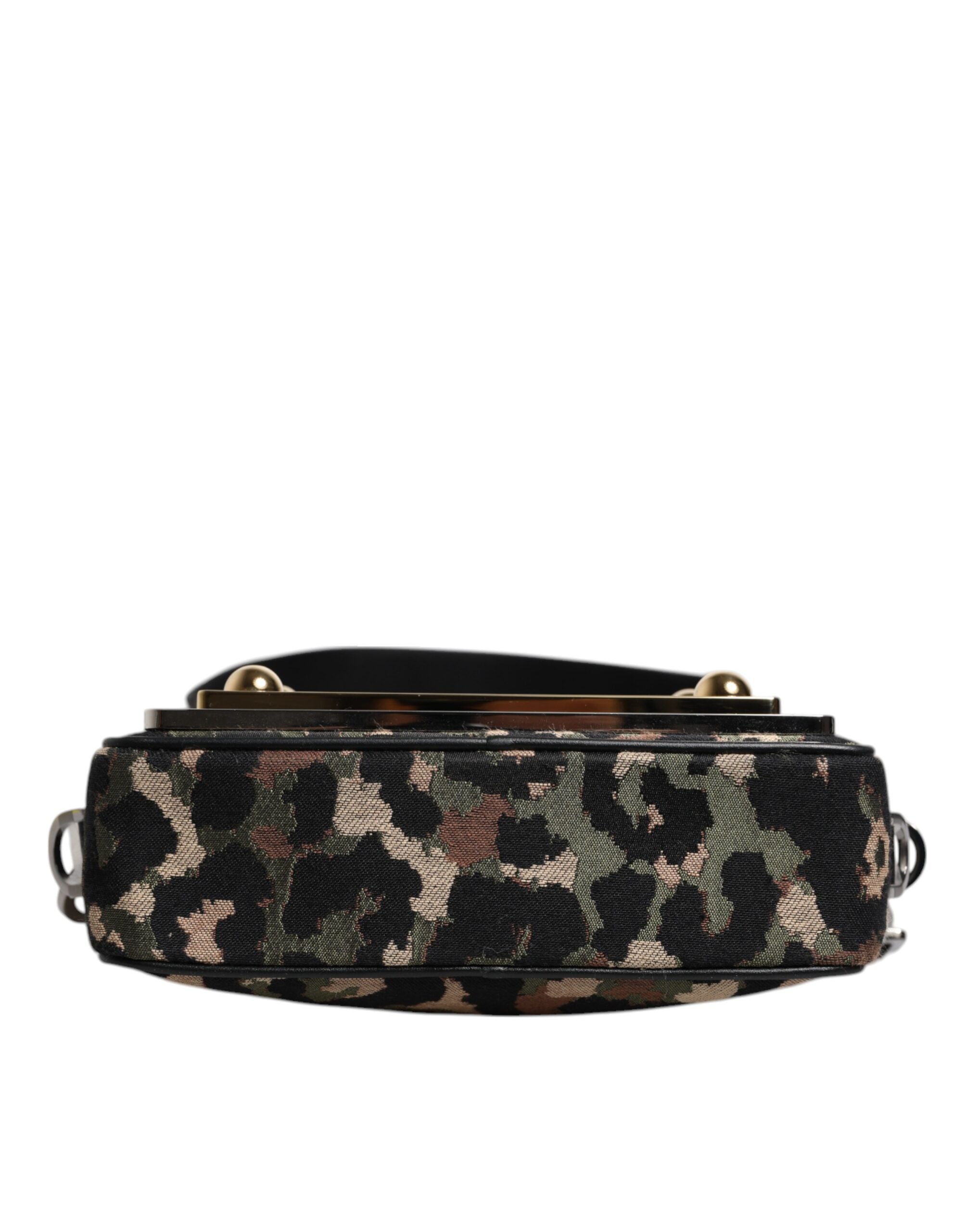 Dolce & Gabbana Leopard Jacquard Dg Logo Crossbody Multicolor Bag
