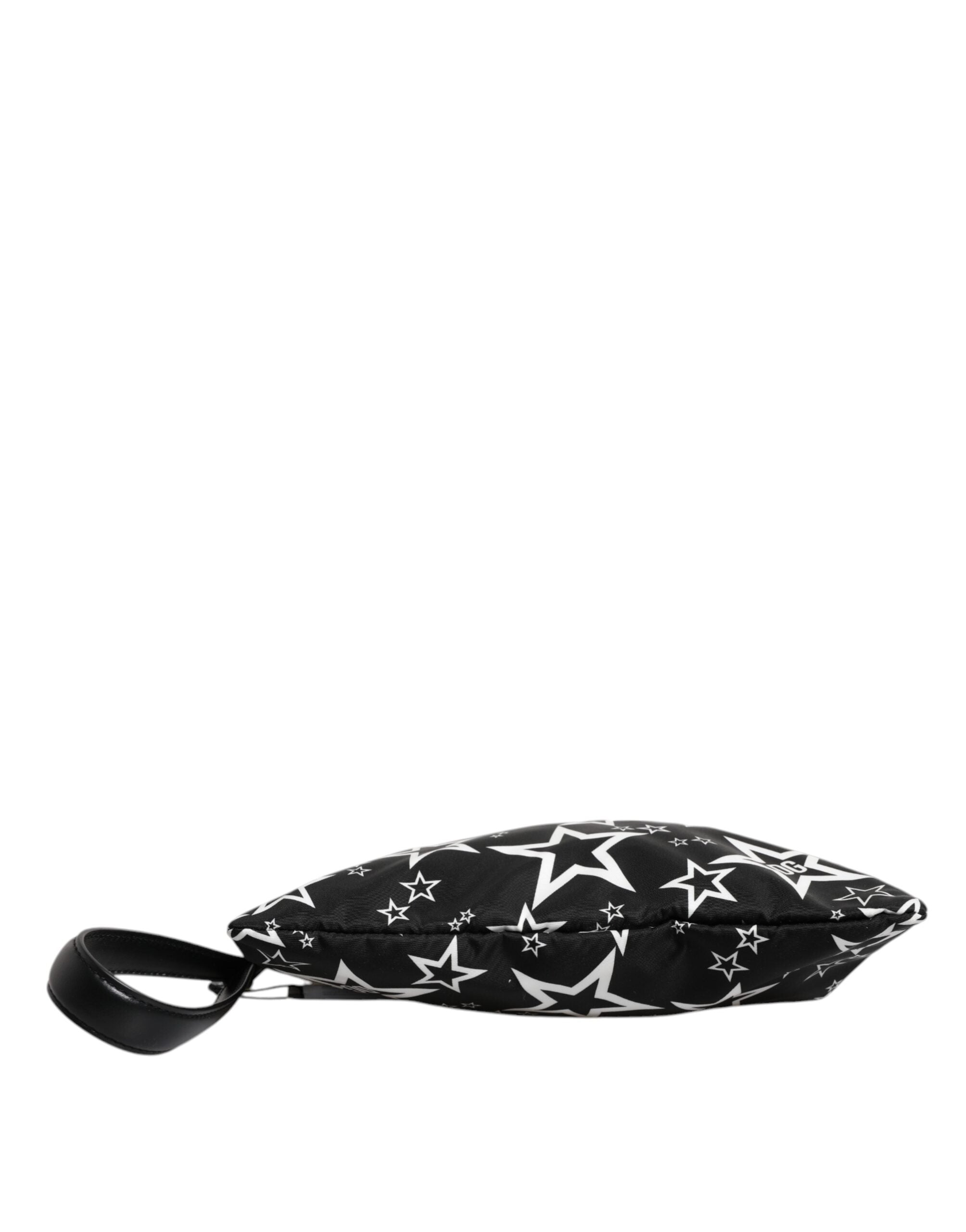 Dolce & Gabbana Stars Pattern Clutch Pouch Black White Bag