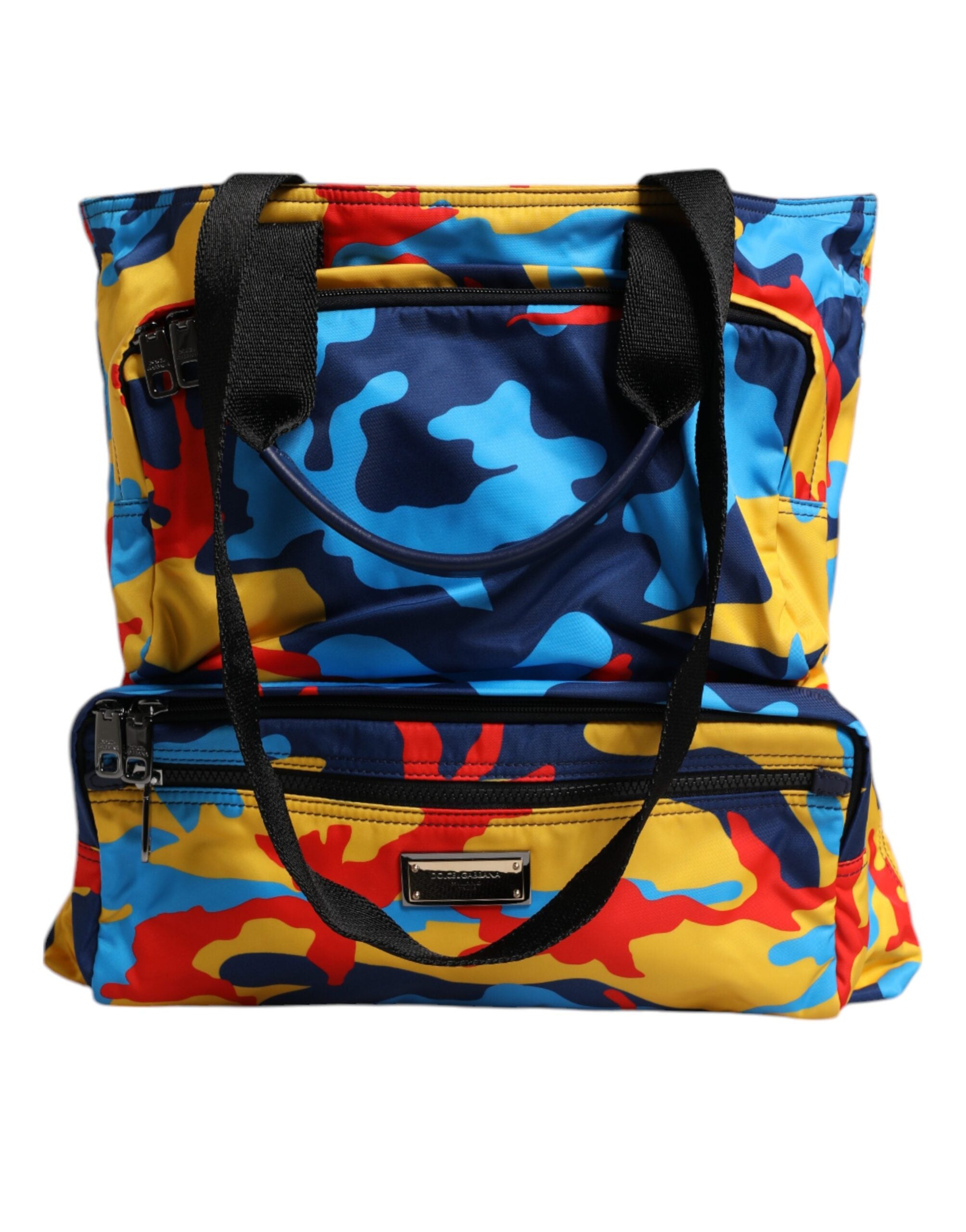 Dolce & Gabbana Camouflage Nylon Shopping Tote Multicolor Bag